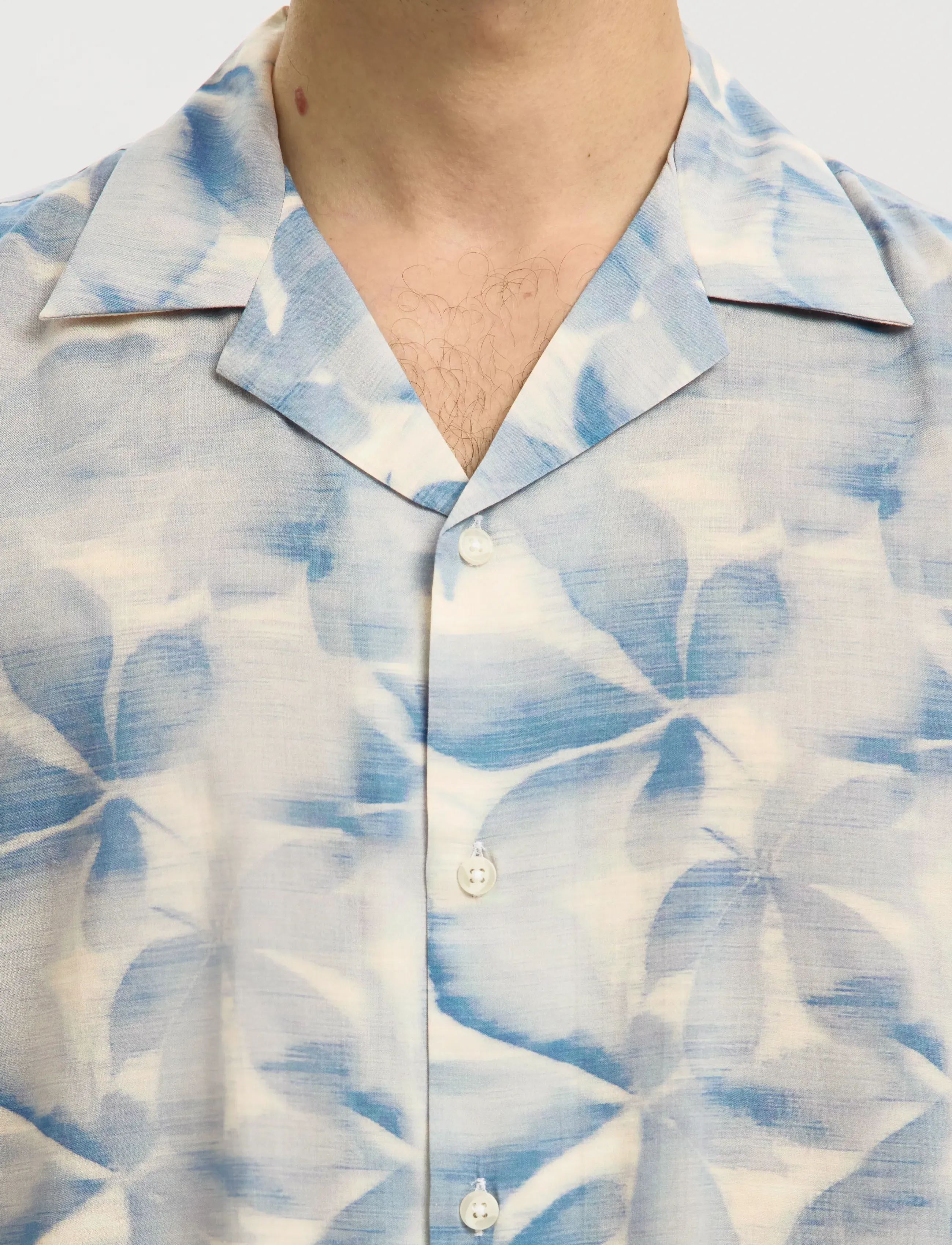 Selected - SLHRLXAIR MIX SS SHIRT - kortærmede skjorter - blue mirage - 4