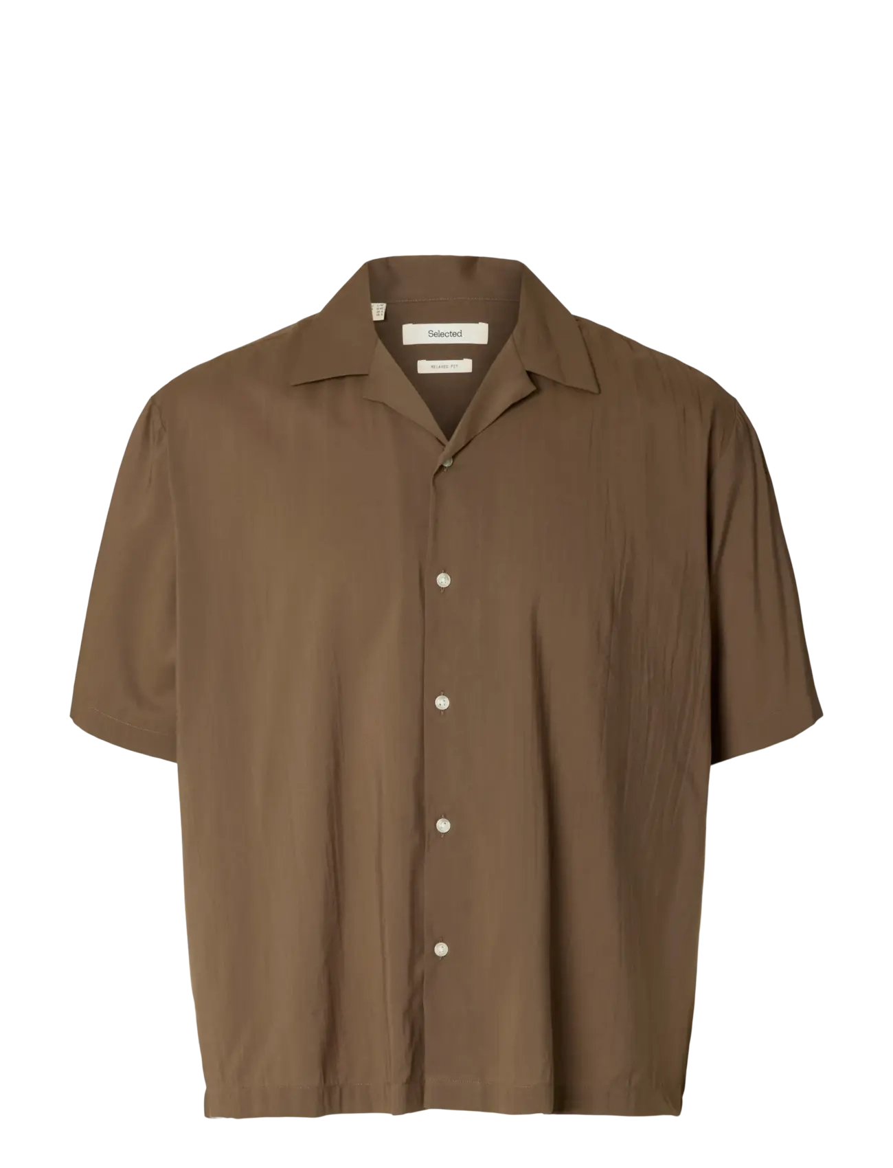 Selected SLHRLXAIR MIX SS SHIRT - Selected - CHOCOLATE CHIP / khaki/green