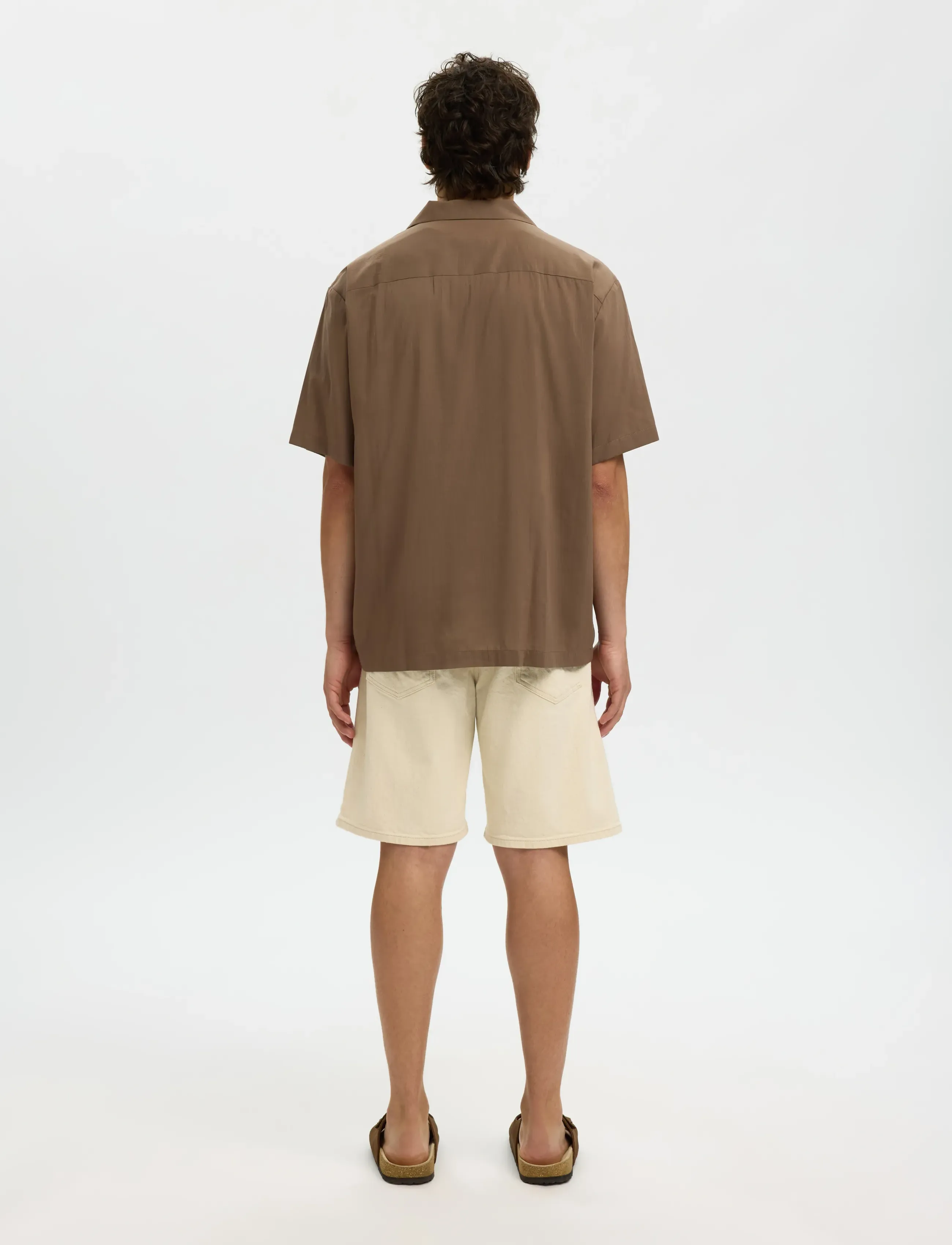 Selected - SLHRLXAIR MIX SS SHIRT - krótki rękaw - chocolate chip - 2