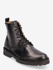 Selected Homme - SLHRICKY LEATHER LACE-UP BOOT - med snøring - black - 0