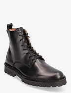 SLHRICKY LEATHER LACE-UP BOOT - BLACK