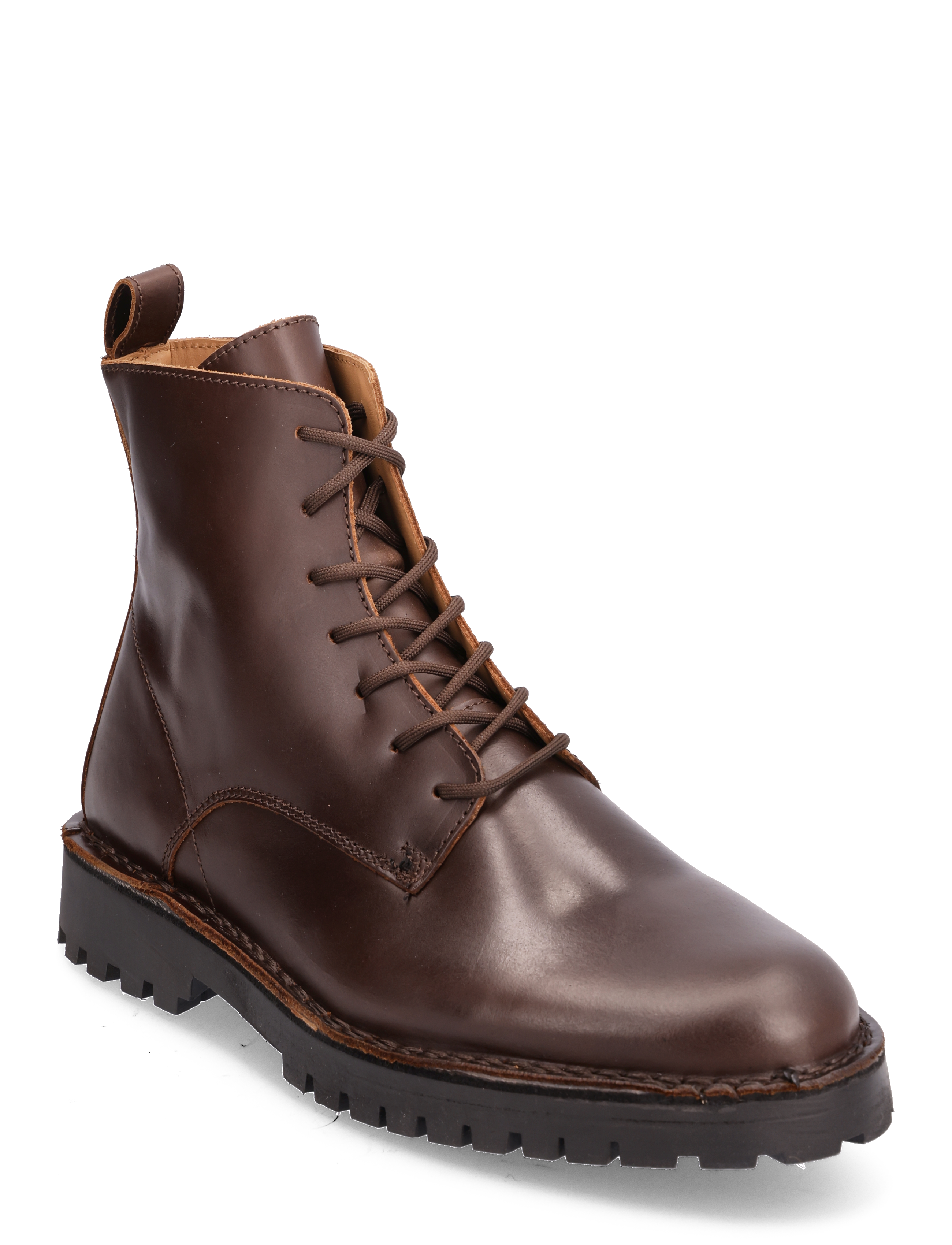 Selected Homme - SLHRICKY LEATHER LACE-UP BOOT - demitasse - 0