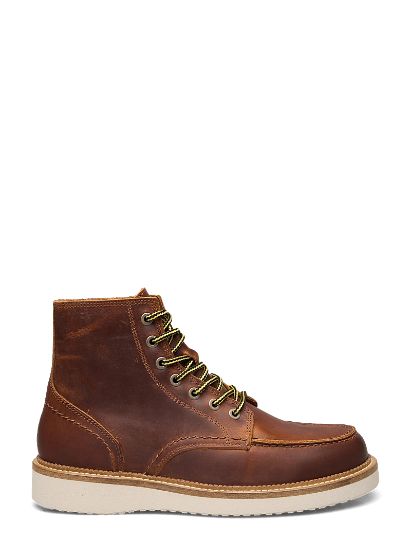 Selected Slhteo New Leather Moc-toe Boot – schnürboots – einkaufen