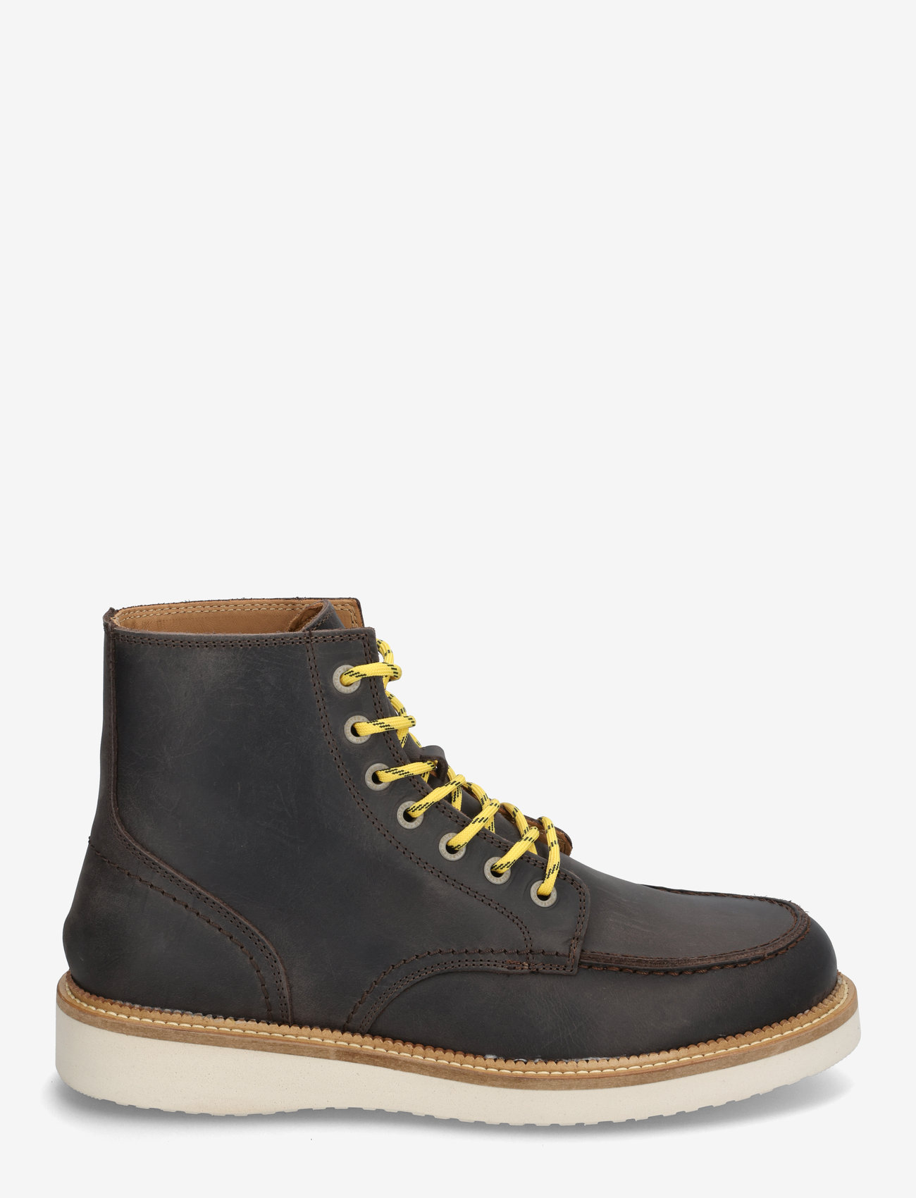 Selected - SLHTEO NEW LEATHER MOC-TOE BOOT - laced boots - demitasse - 2