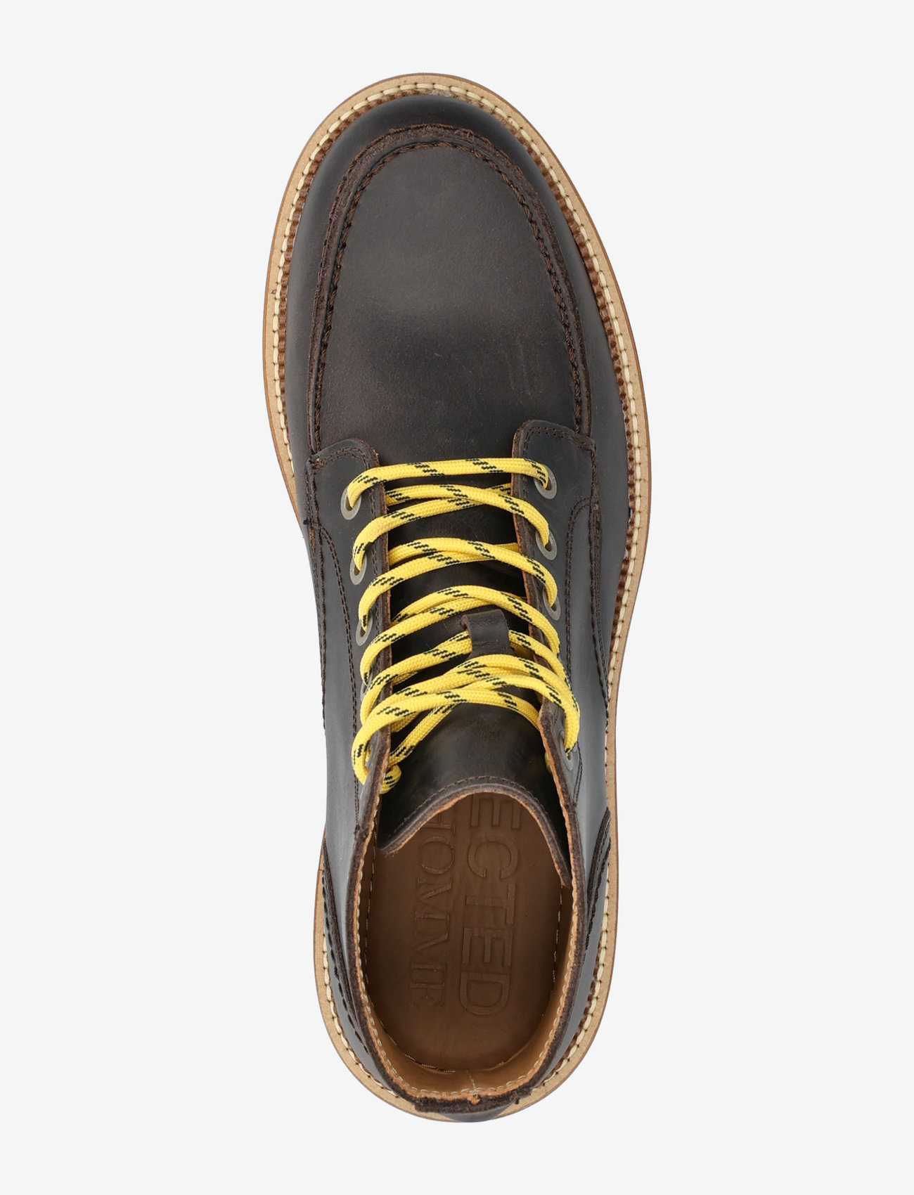 Selected - SLHTEO NEW LEATHER MOC-TOE BOOT - laced boots - demitasse - 4