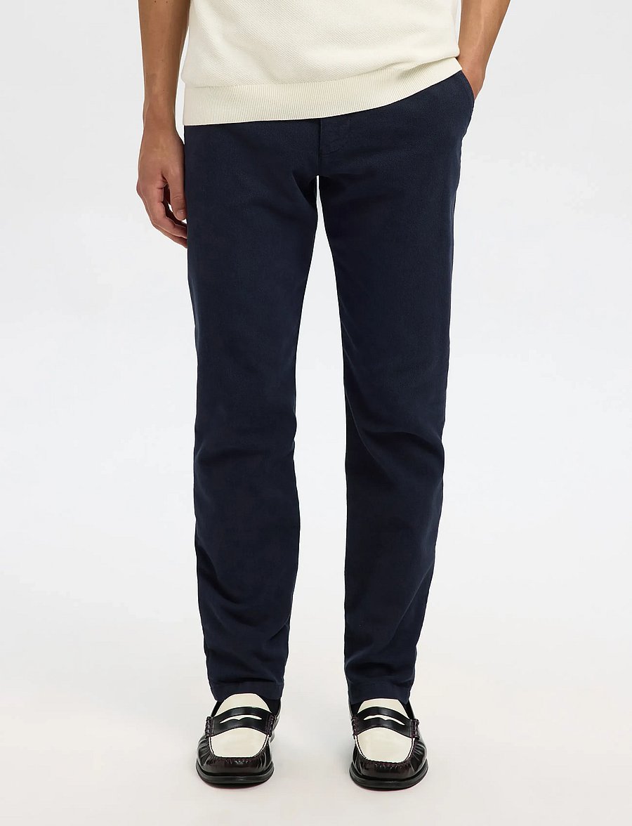 Selected - SLH175-SLIM MILES STRUCTURE DYED PANT - „chino“ stiliaus kelnės - dark sapphire - 0