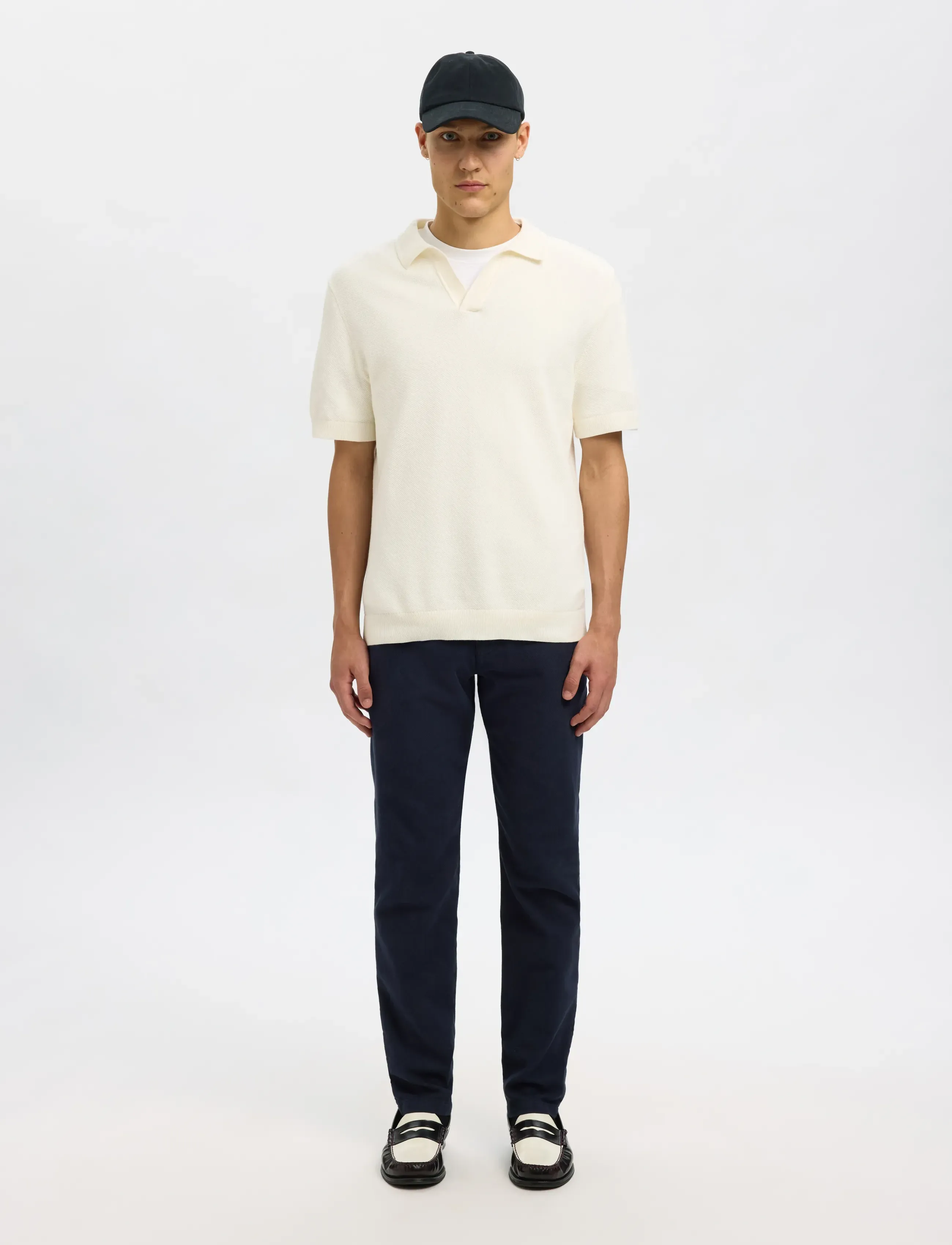 Selected - SLH175-SLIM MILES STRUCTURE DYED PANT - „chino“ stiliaus kelnės - dark sapphire - 3