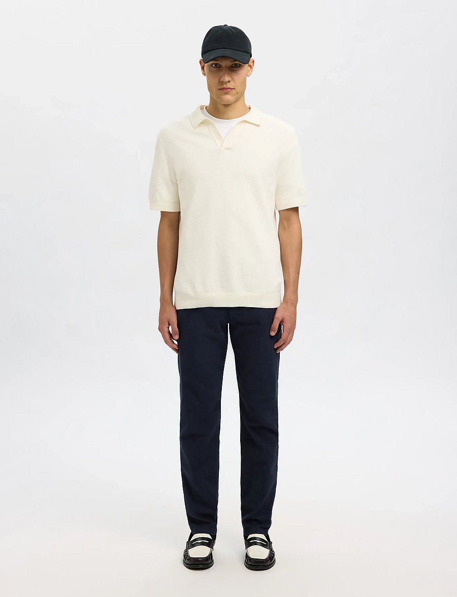 Selected - SLH175-SLIM MILES STRUCTURE DYED PANT - „chino“ stiliaus kelnės - dark sapphire - 3