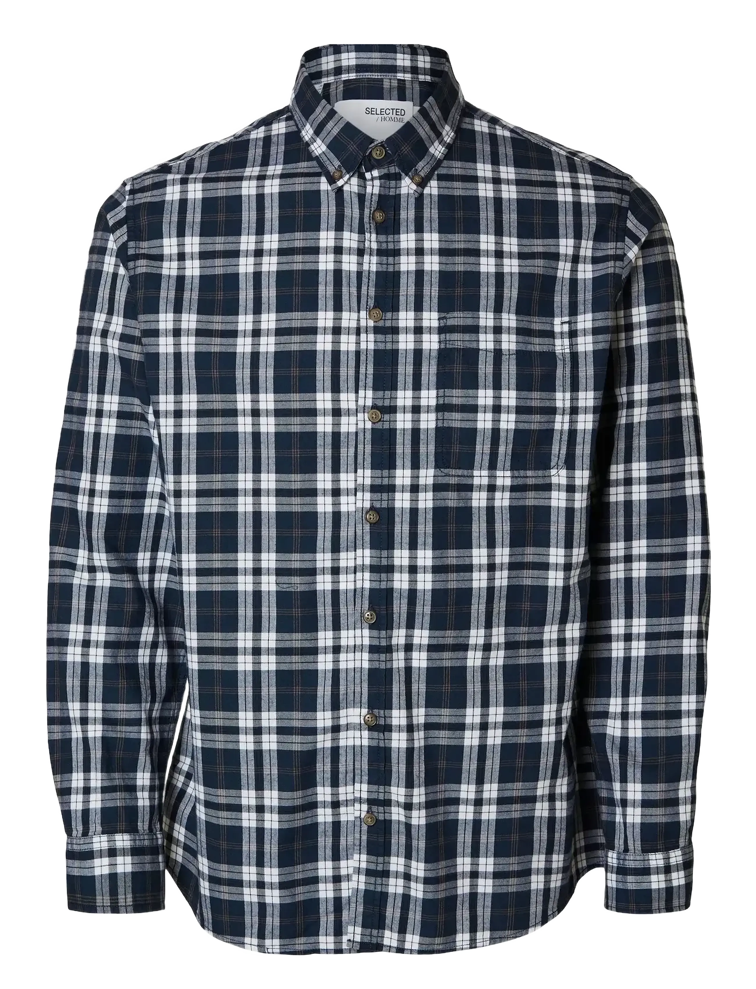 SELECTED Slhslimowen-Brushed Shirt Ls D Navy - S - Herren