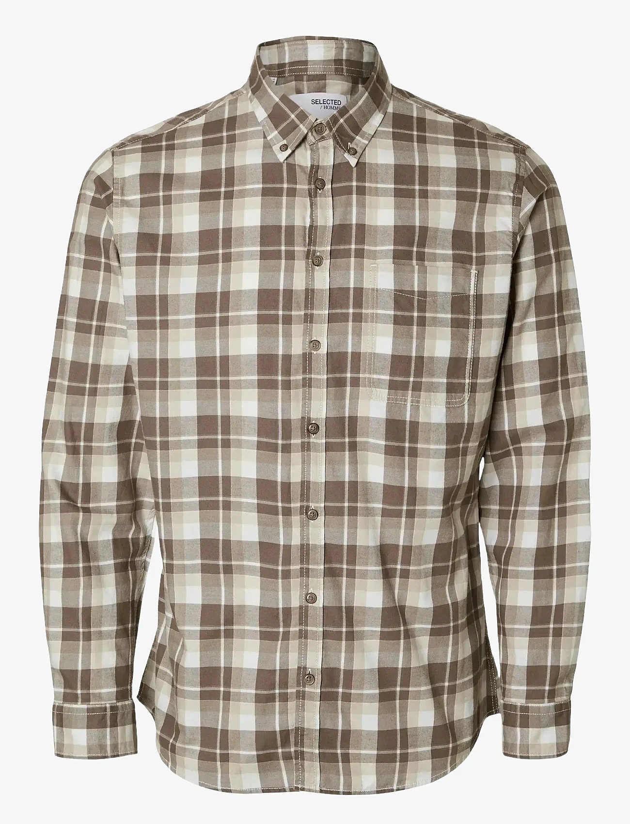 Selected - SLHSLIMOWEN-BRUSHED SHIRT LS D - ruudulised särgid - major brown - 0