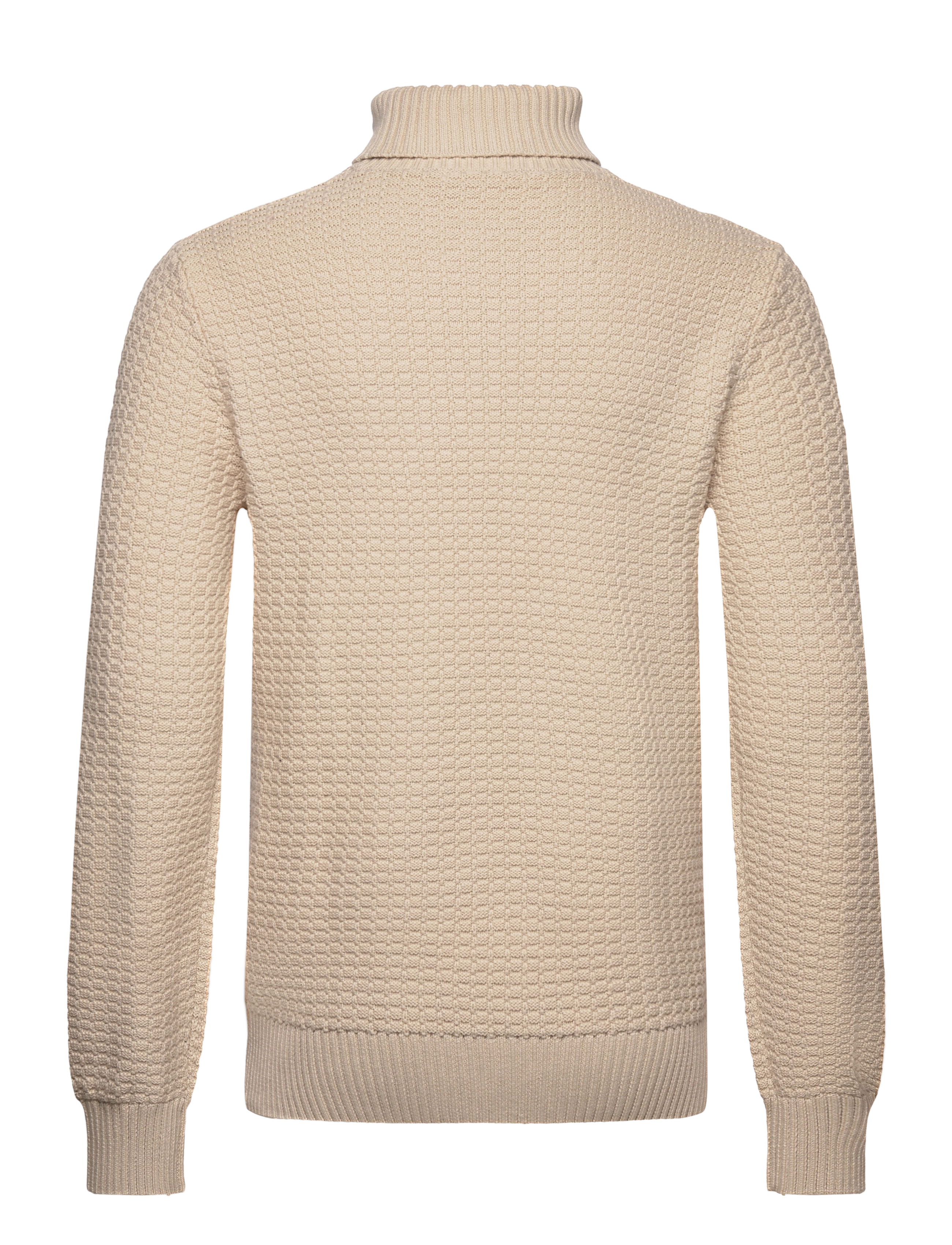 Selected Homme - SLHTHIM LS KNIT STRUCTURE ROLL NECK W - oatmeal - 1