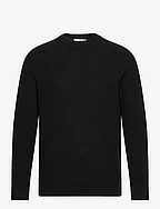 SLHREG-DAN STRUCTURE CREW NECK - BLACK