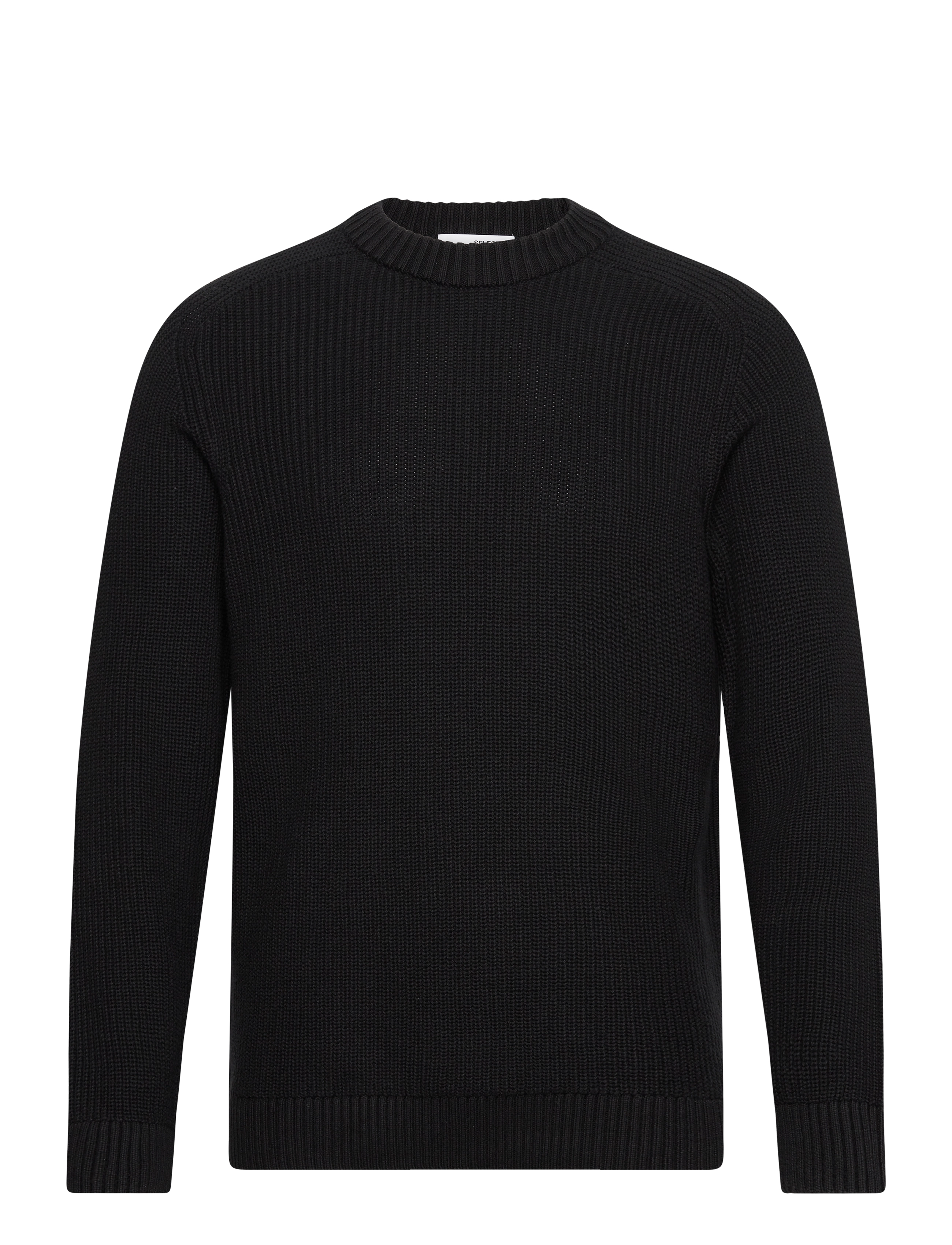 SLHREG-DAN STRUCTURE CREW NECK - BLACK