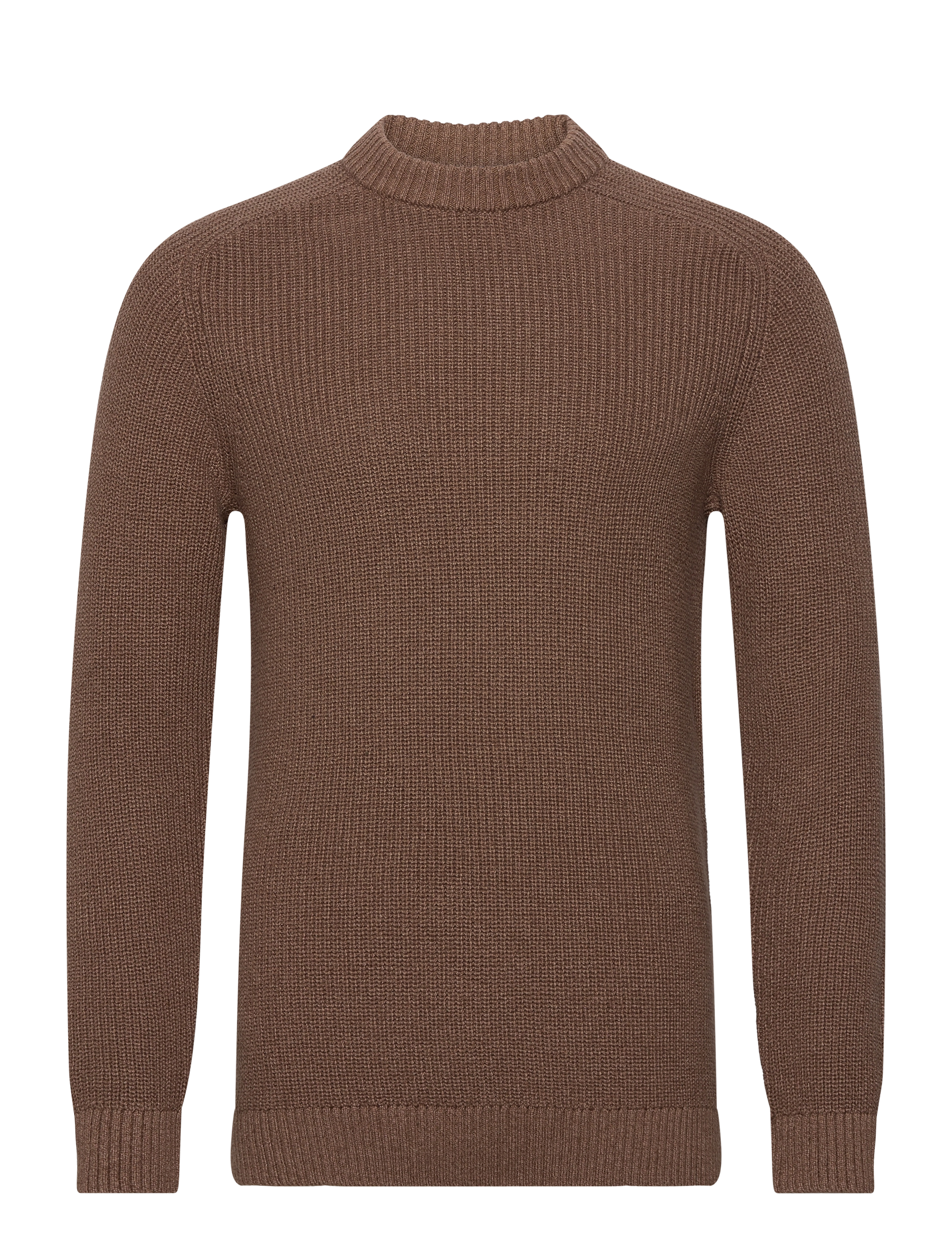 SLHREG-DAN STRUCTURE CREW NECK - DARK EARTH