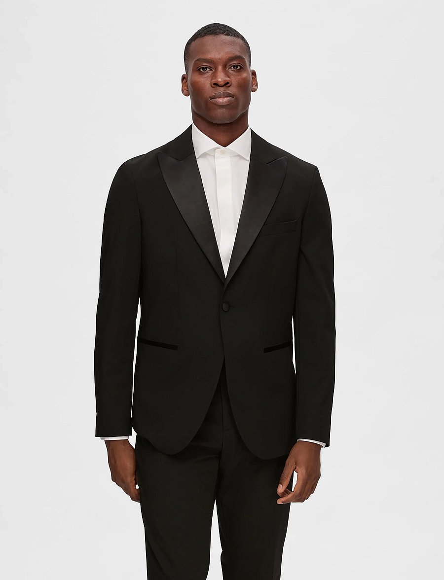 Selected - SLHSLIM-LIAM TUX BLZ FLEX B - smokings - black - 0