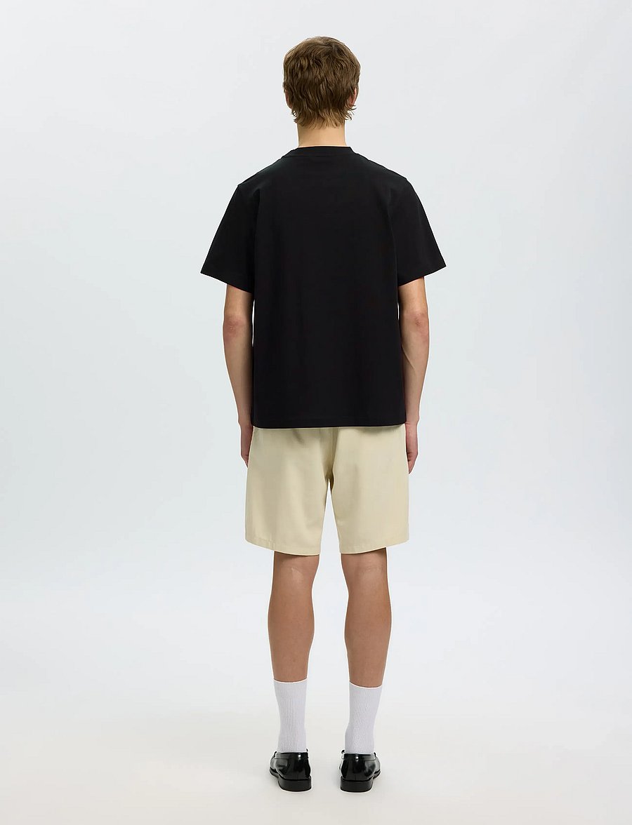 Selected - SLHREG-RIPLEY SS EMB TEE EX - lühikeste varrukatega t-särgid - black - 2