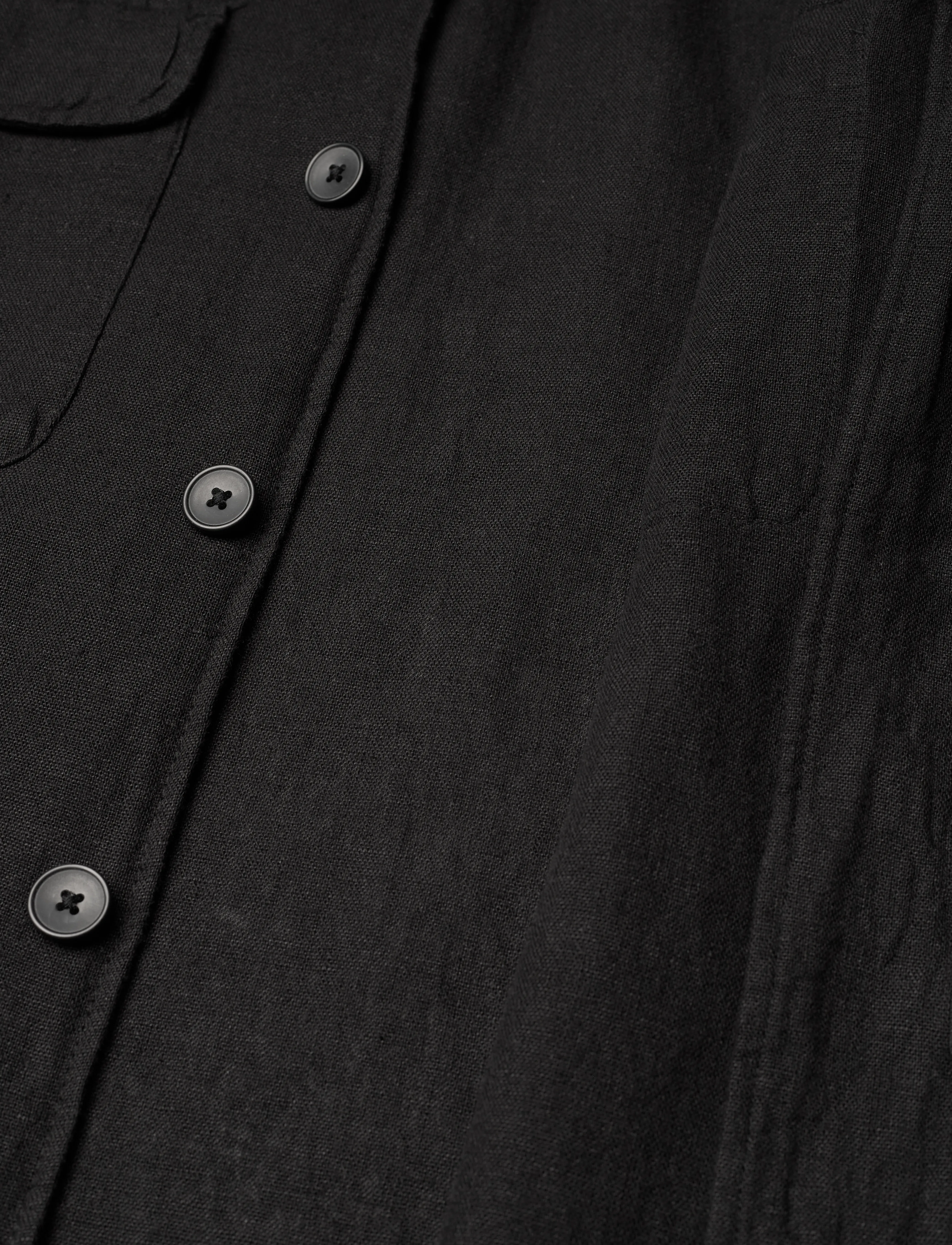 Selected Homme - SLHMADS-LINEN OVERSHIRT LS NOOS - black - 3