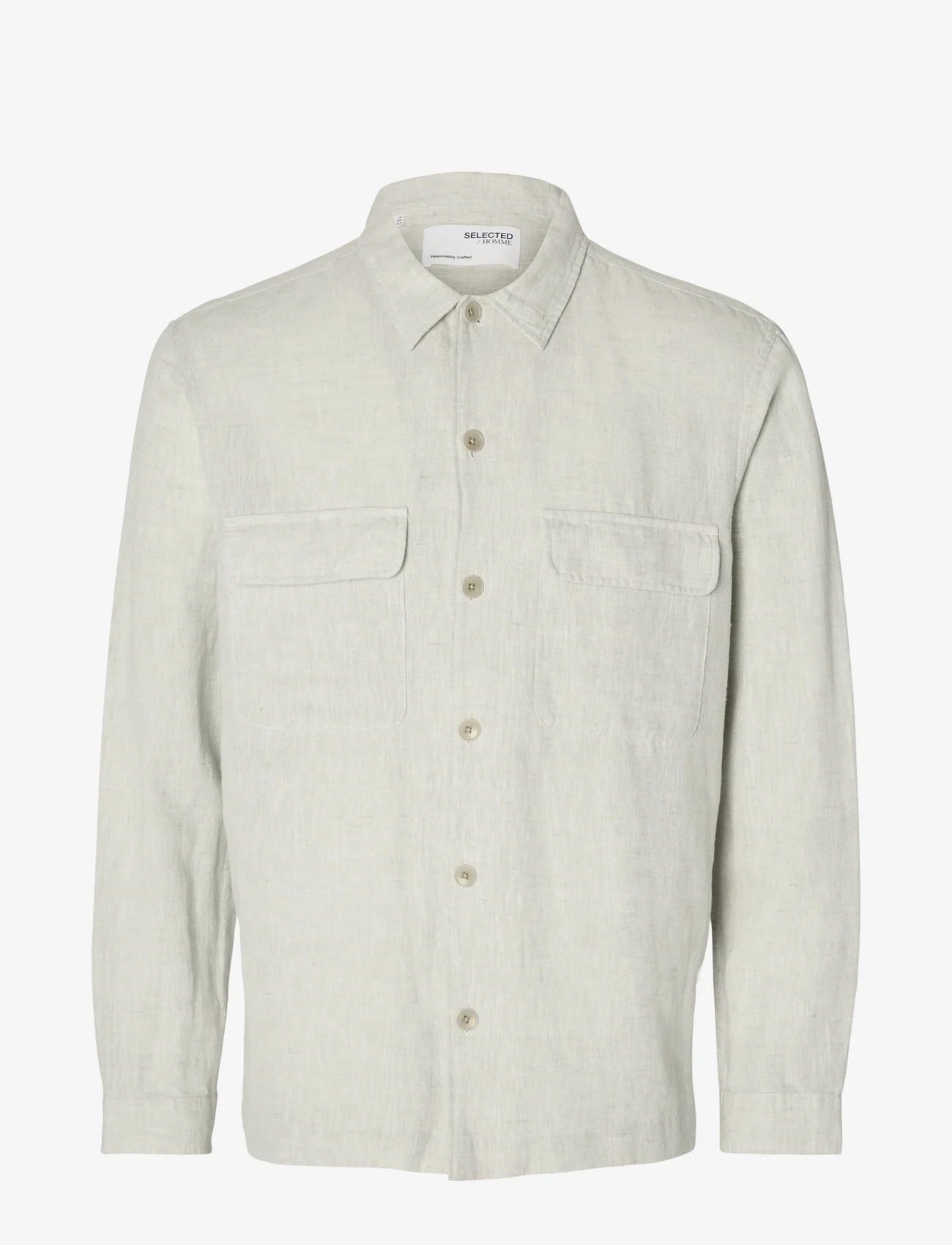 Selected Homme - SLHMADS-LINEN OVERSHIRT LS NOOS - mehed - pure cashmere - 0