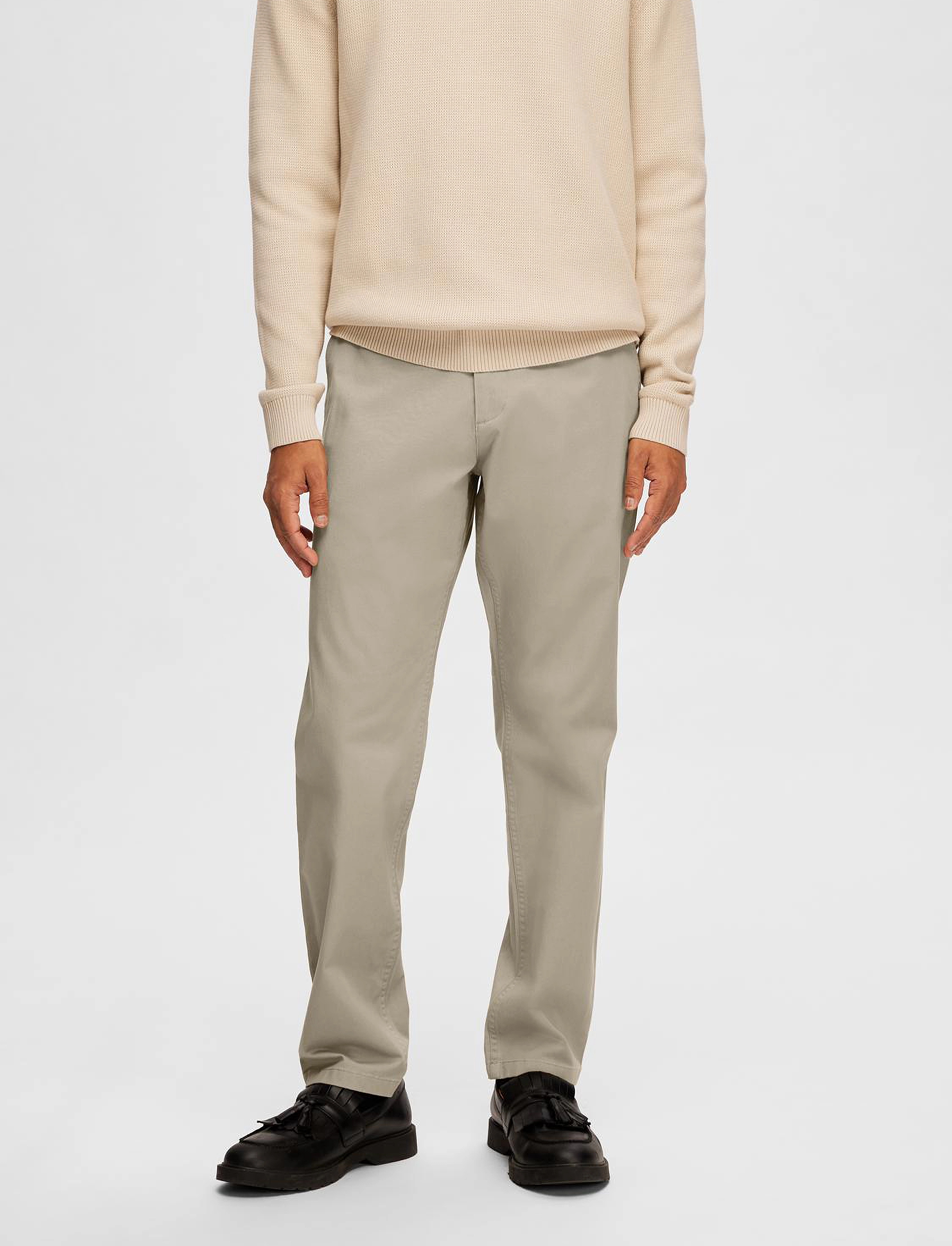 Selected SLH175-SLIM BILL PANT FLEX NOOS - Hosen - CHINCHILLA / beige