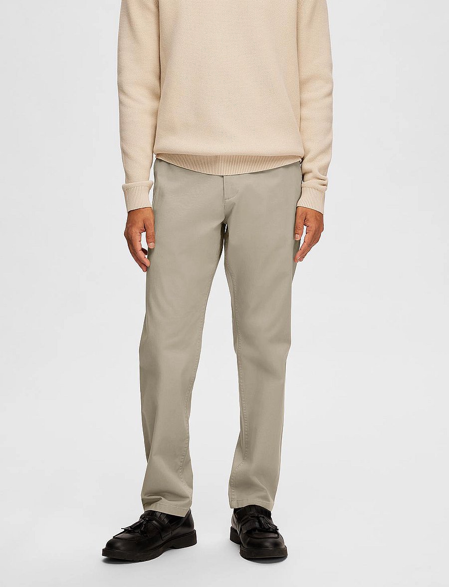Selected - SLH175-SLIM BILL PANT FLEX NOOS - chinos - chinchilla - 0