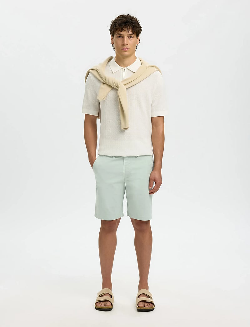 Selected - SLMSLIM-MILES FLEX SHORTS NOOS - chinos shorts - aqua gray - 3
