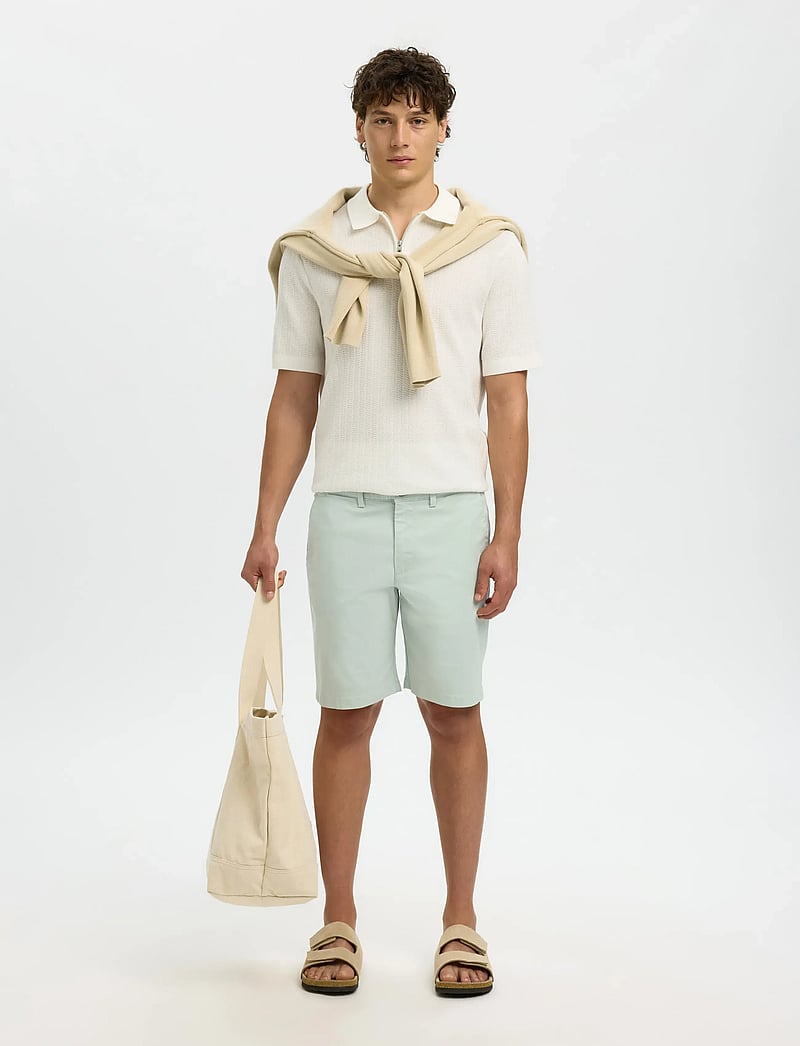 Selected - SLMSLIM-MILES FLEX SHORTS NOOS - chinos shorts - aqua gray - 5