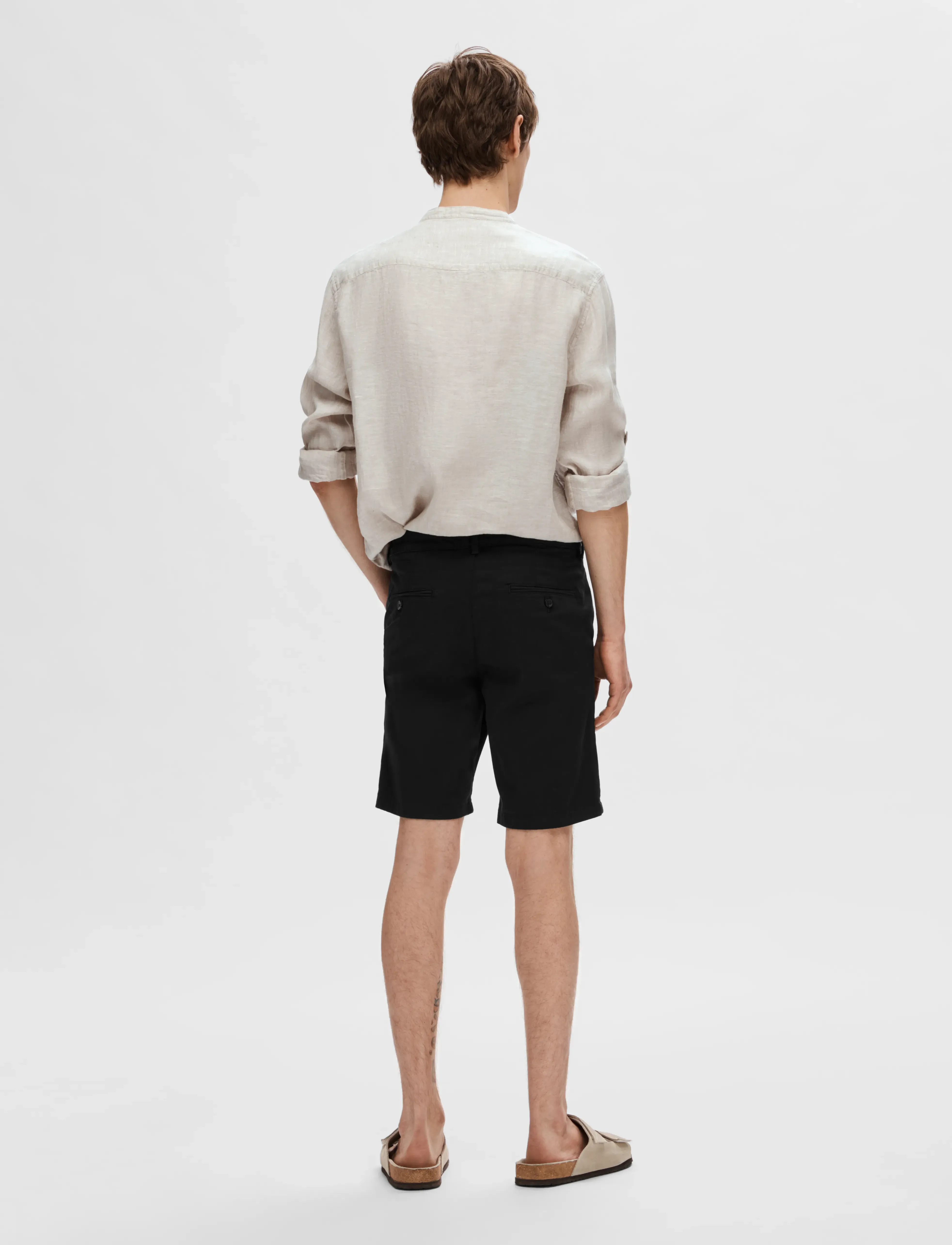 Selected - SLMSLIM-MILES FLEX SHORTS NOOS - chinos shorts - black - 2