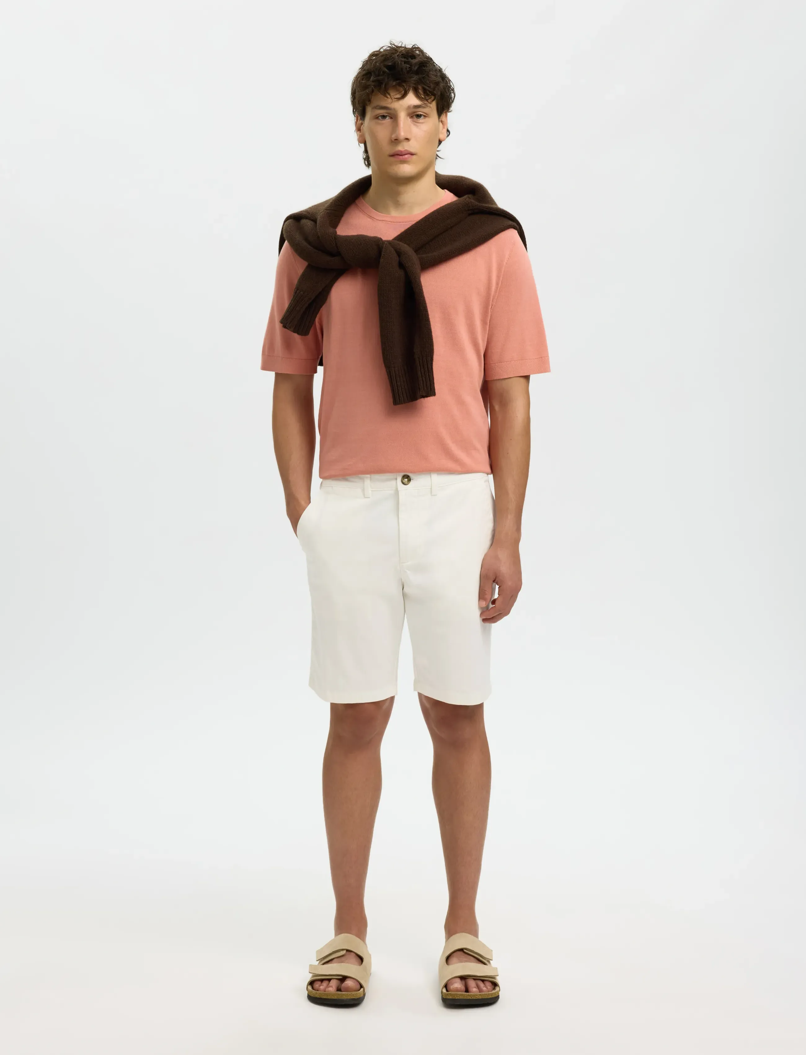Selected - SLMSLIM-MILES FLEX SHORTS NOOS - chinos shorts - cloud dancer - 3