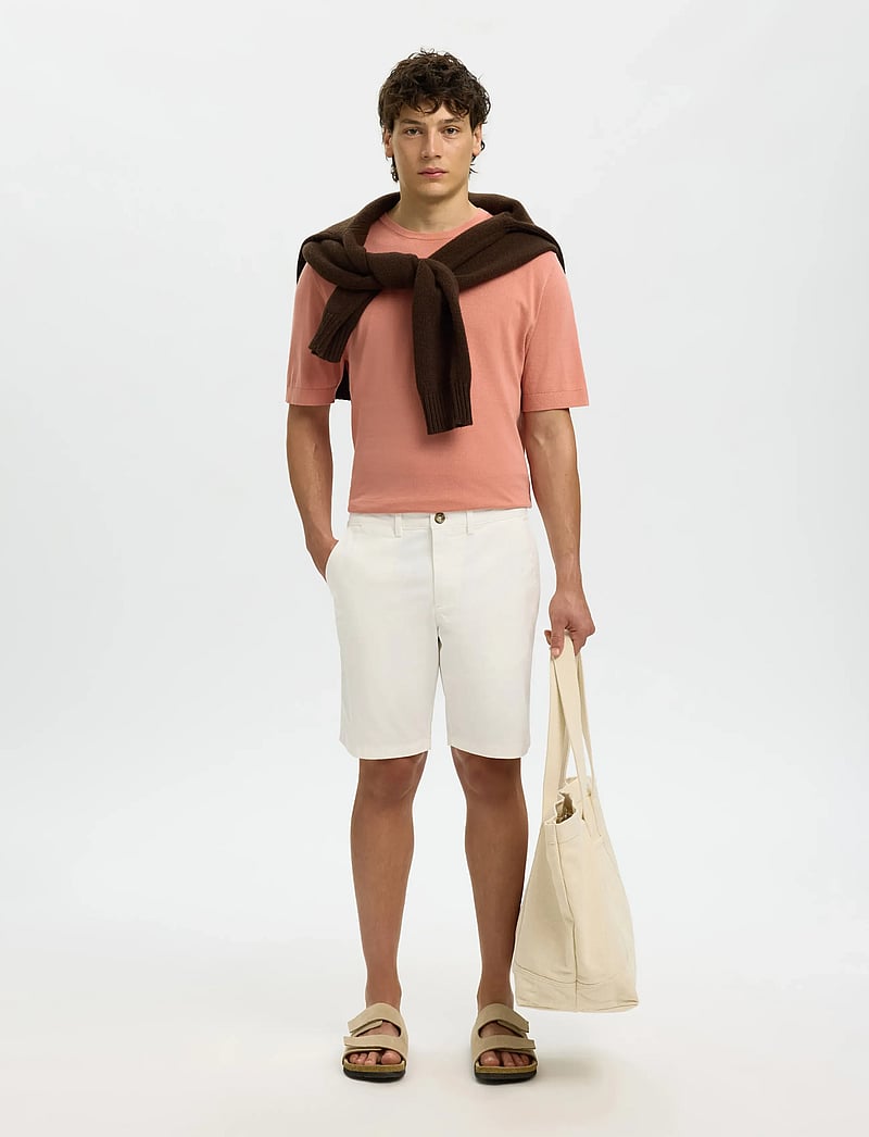 Selected - SLMSLIM-MILES FLEX SHORTS NOOS - chinos shorts - cloud dancer - 5