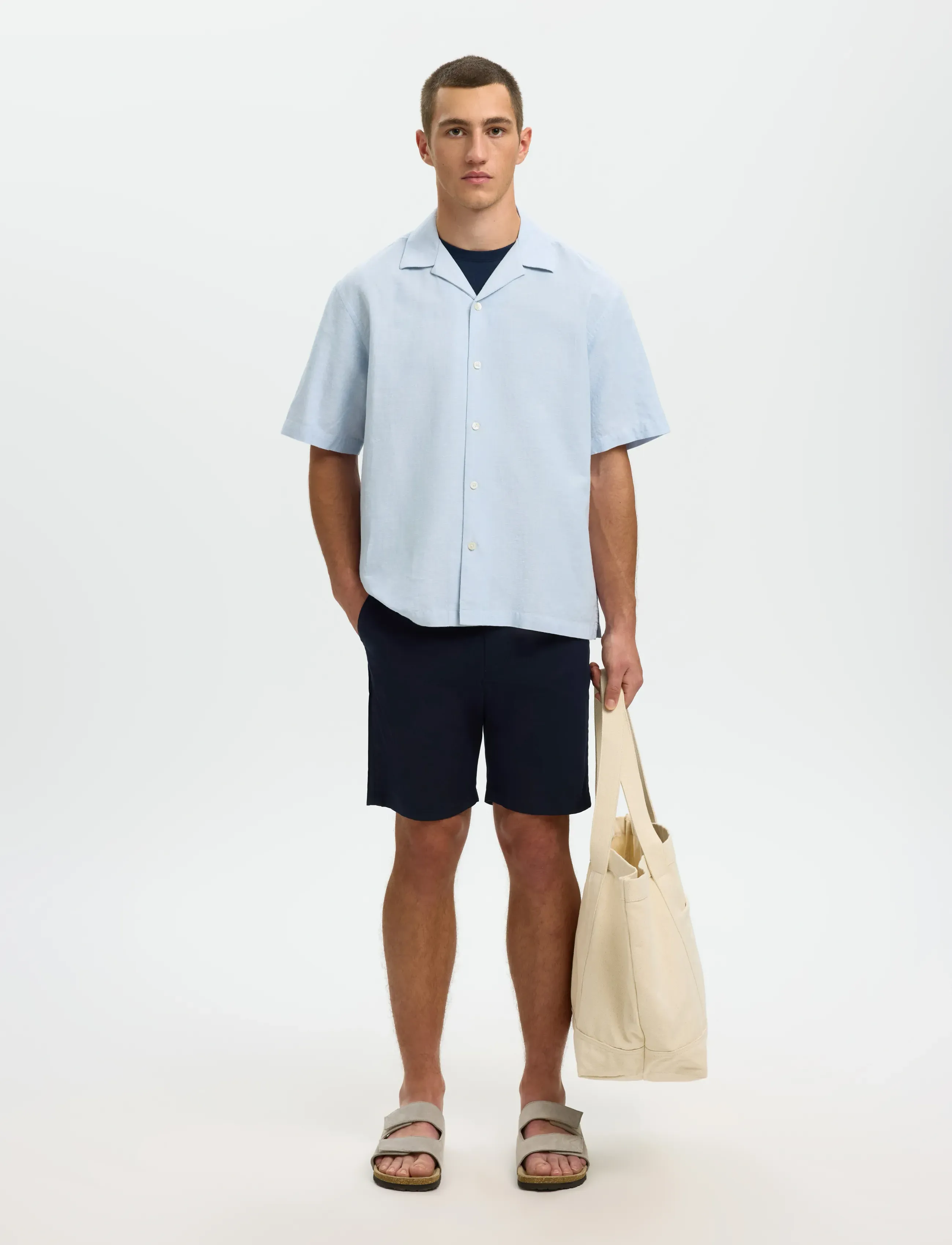 Selected - SLMSLIM-MILES FLEX SHORTS NOOS - short chino - dark sapphire - 5