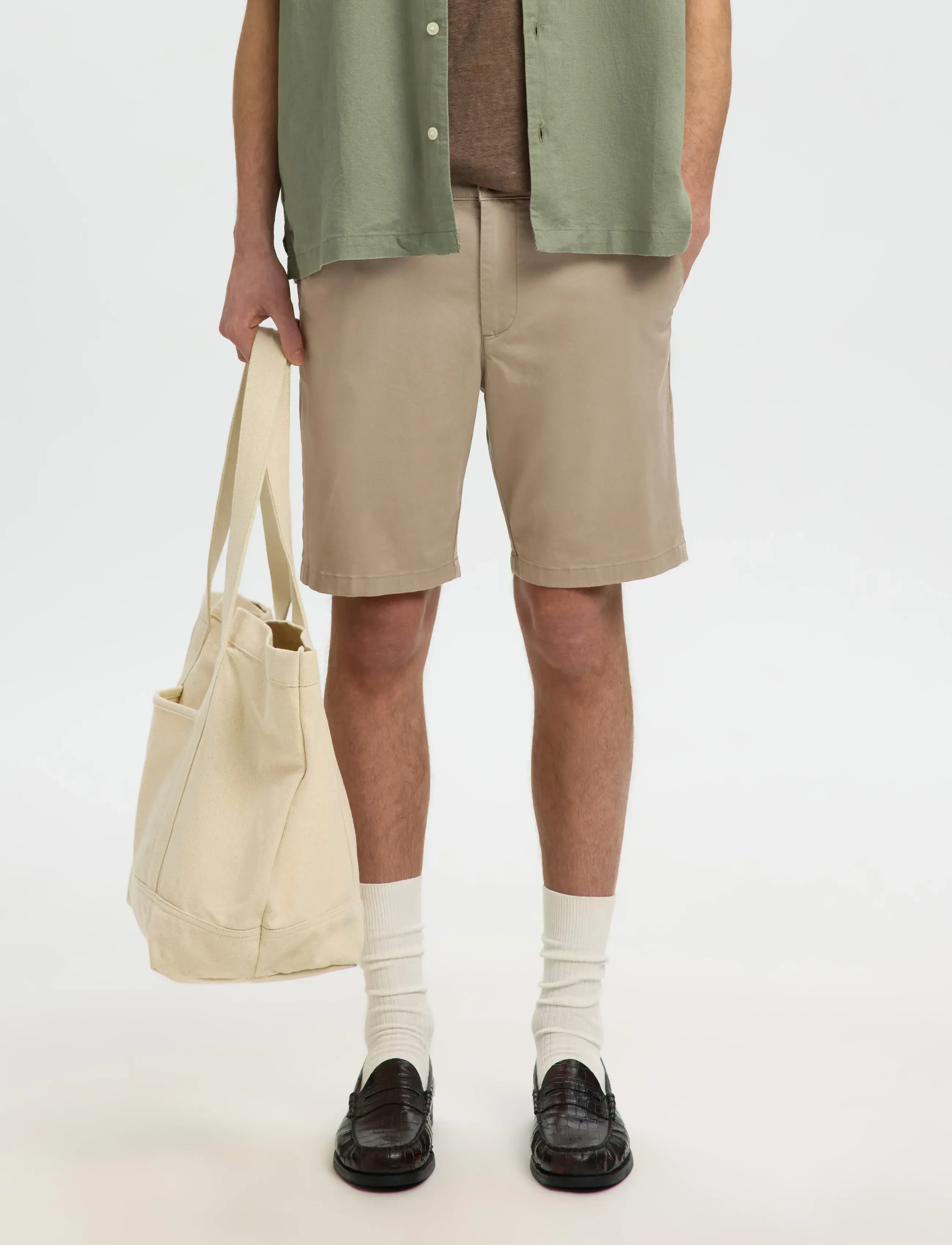 Selected SLMSLIM-MILES FLEX SHORTS NOOS - Kollektionen - GREIGE / beige