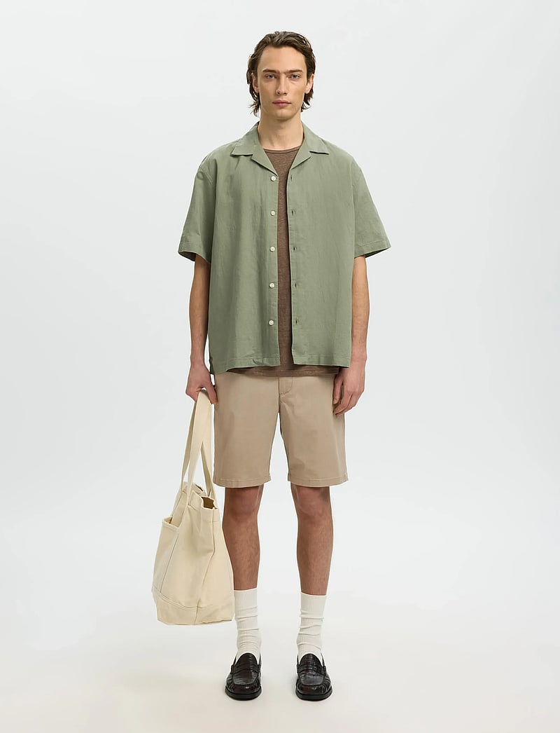 Selected - SLMSLIM-MILES FLEX SHORTS NOOS - chinos shorts - greige - 3