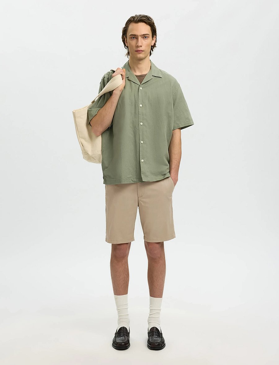 Selected - SLMSLIM-MILES FLEX SHORTS NOOS - chino lühikesed püksid - greige - 5