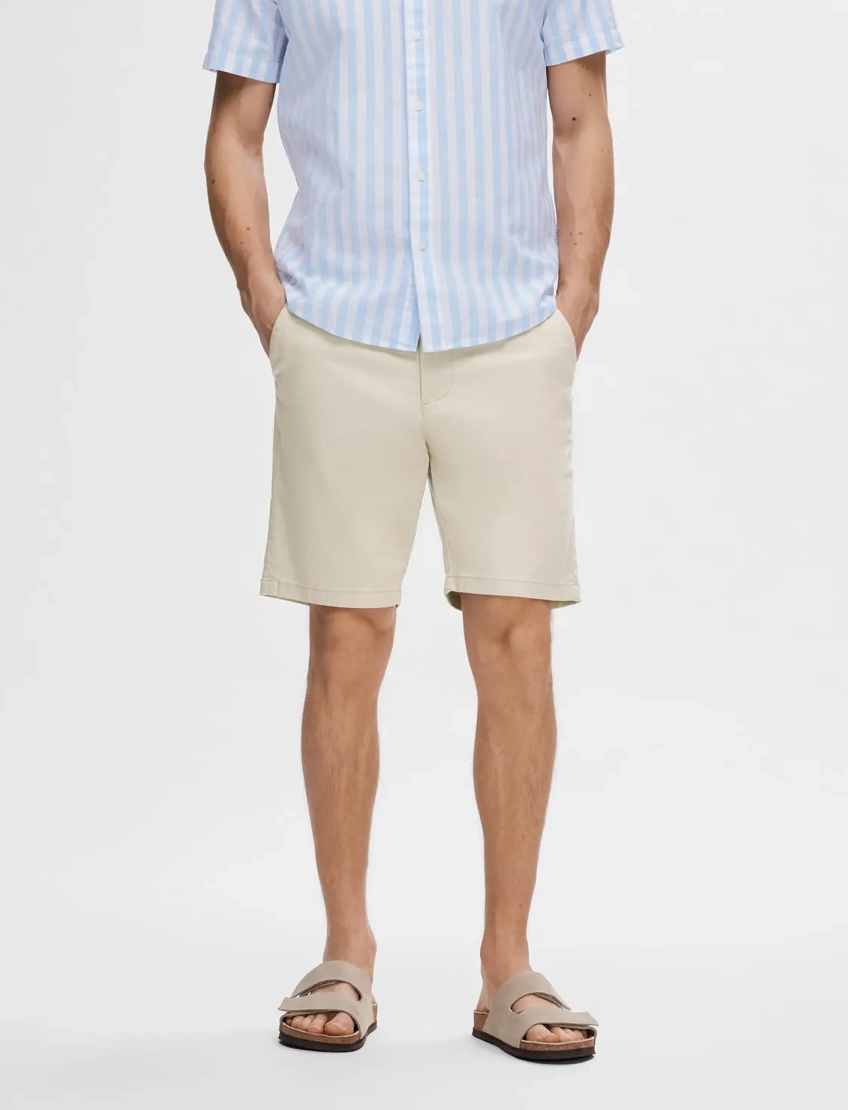Selected Slmslim-Miles Flex Shorts Noos, Mænd, Chino Shorts, Grå, Str: S