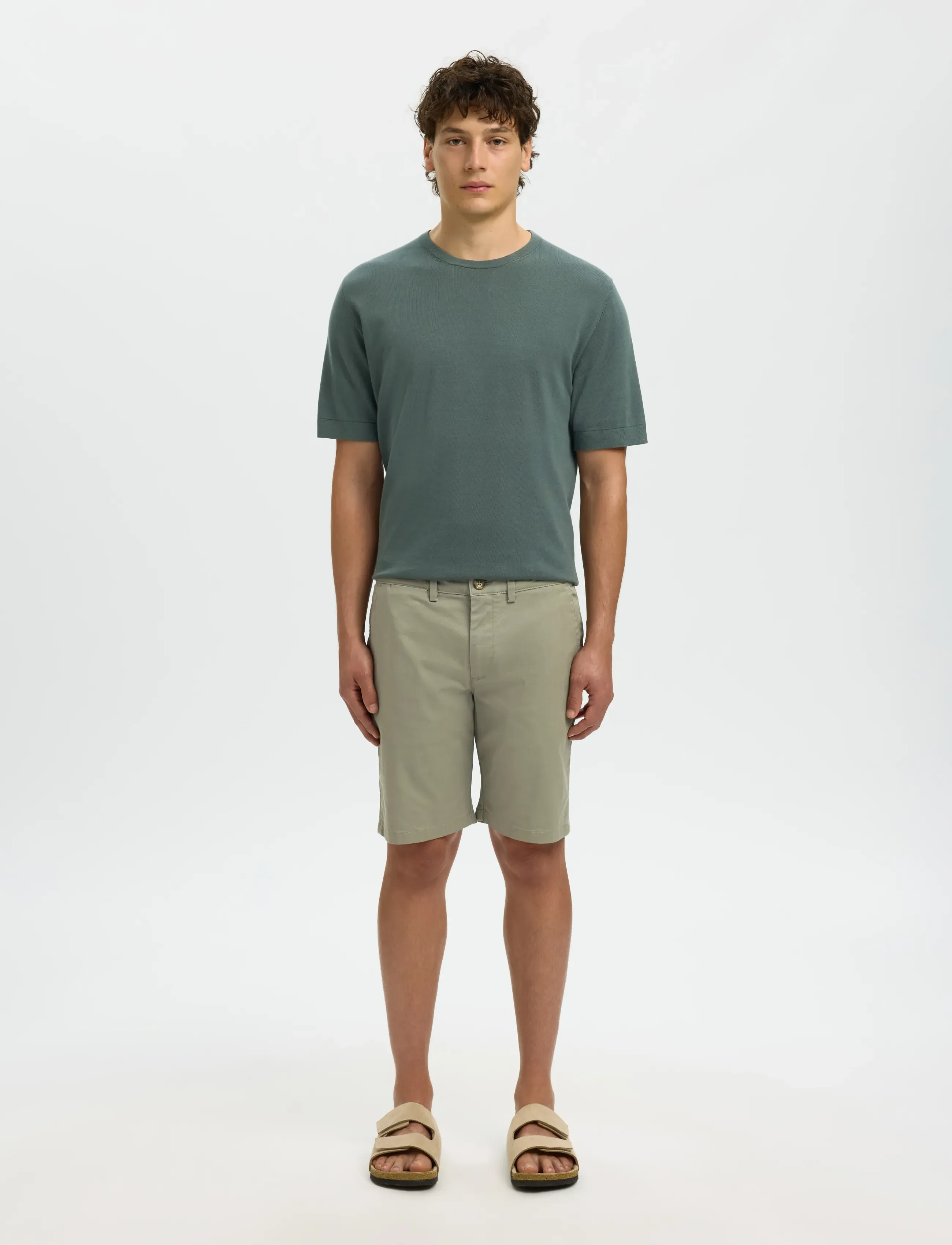 Selected - SLMSLIM-MILES FLEX SHORTS NOOS - chinos shorts - vetiver - 3