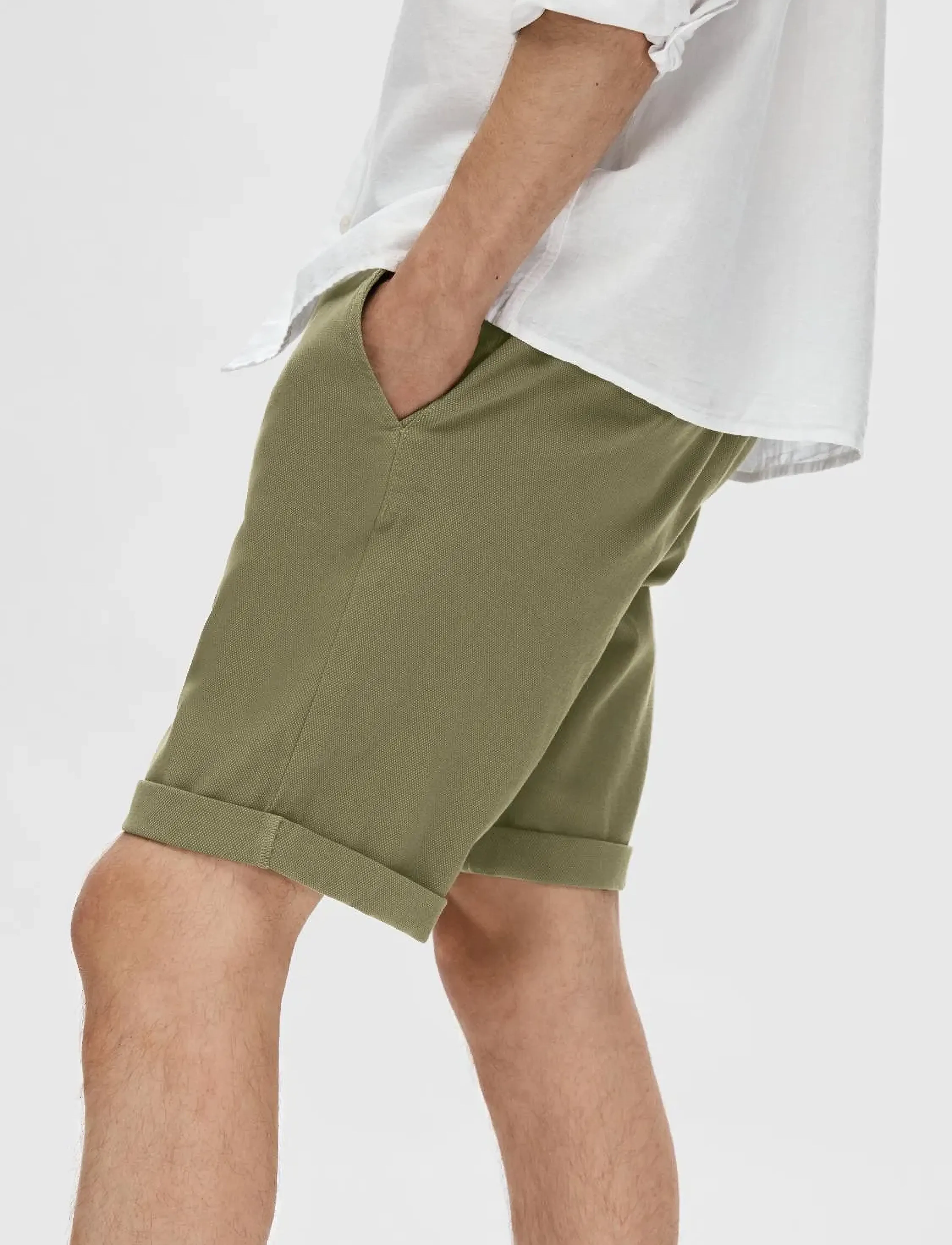 Selected - SLMSLIM-LUTON MILES FLEX SHORTS NOOS - laveste priser - burnt olive - 4