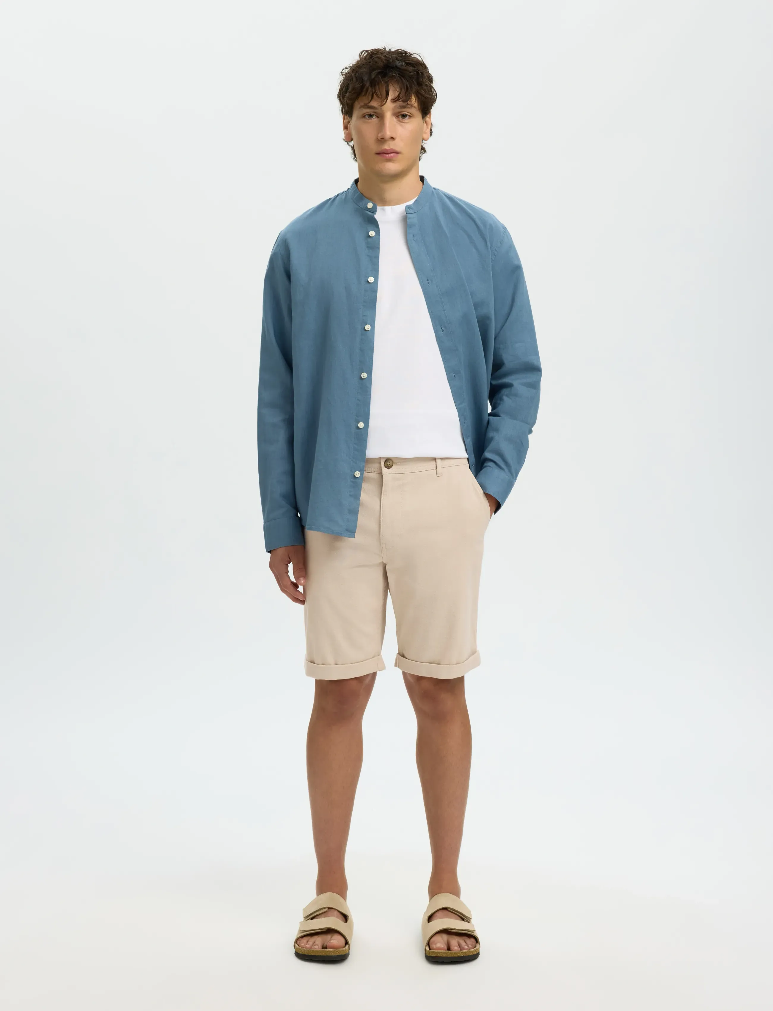 Selected - SLMSLIM-LUTON MILES FLEX SHORTS NOOS - chino lühikesed püksid - pure cashmere - 3