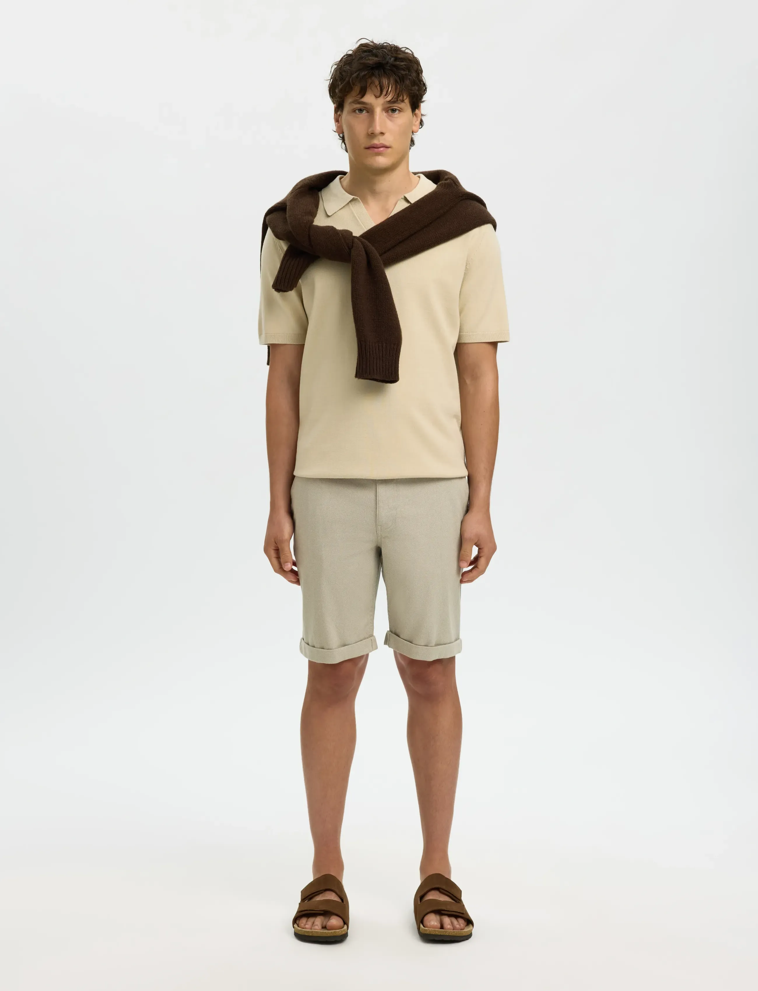 Selected - SLMSLIM-LUTON MILES FLEX SHORTS NOOS - chino lühikesed püksid - vetiver - 3