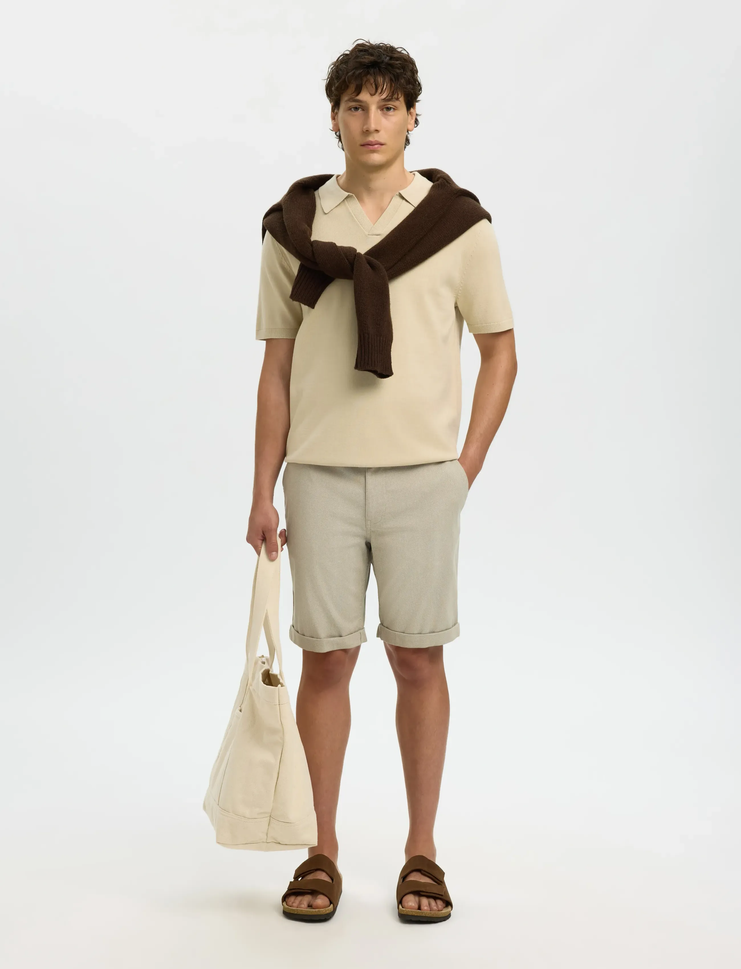 Selected - SLMSLIM-LUTON MILES FLEX SHORTS NOOS - chino lühikesed püksid - vetiver - 5