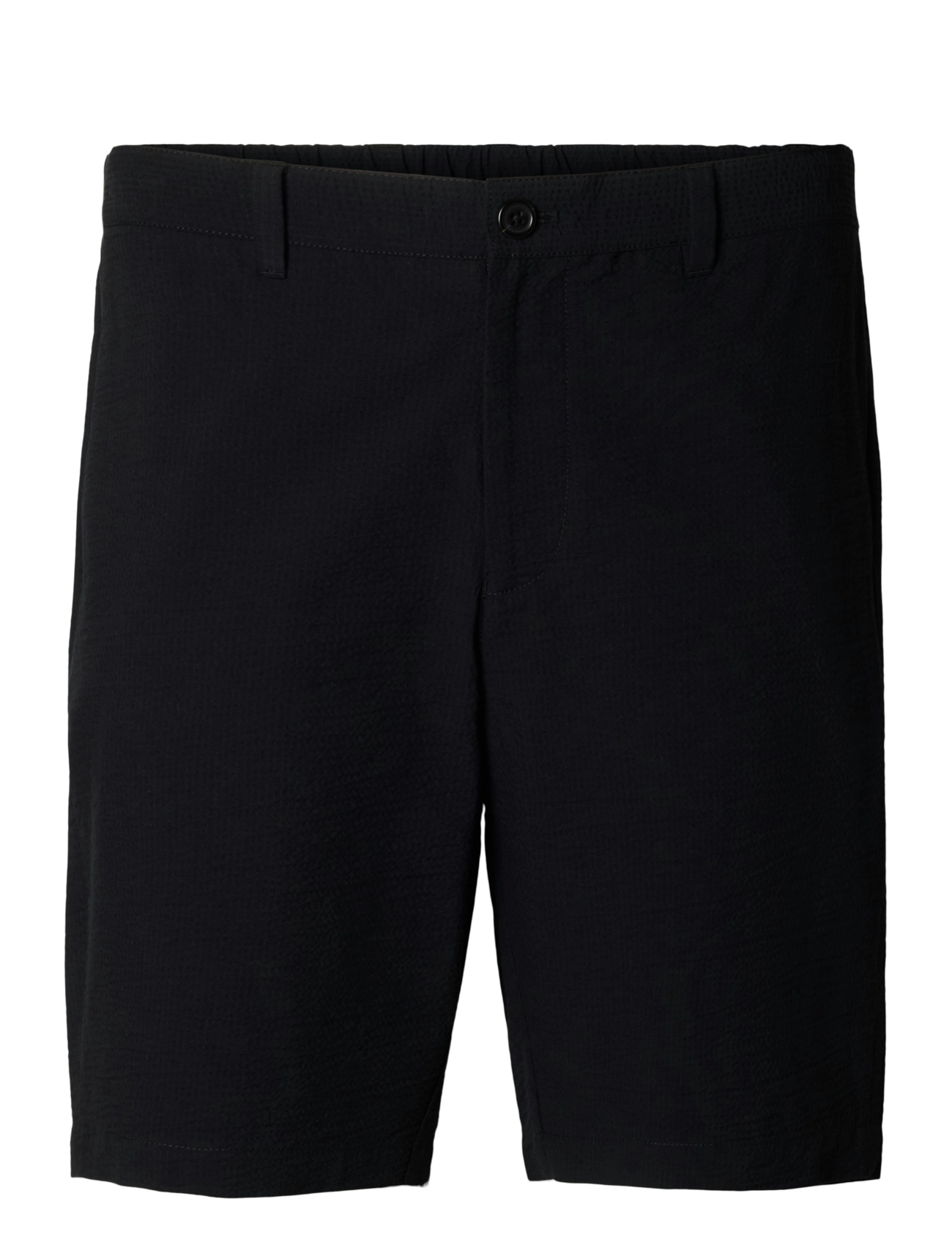 Selected SLHREGULAR-KARL SEERSUCKER SHORTS - Shorts - BLACK / black