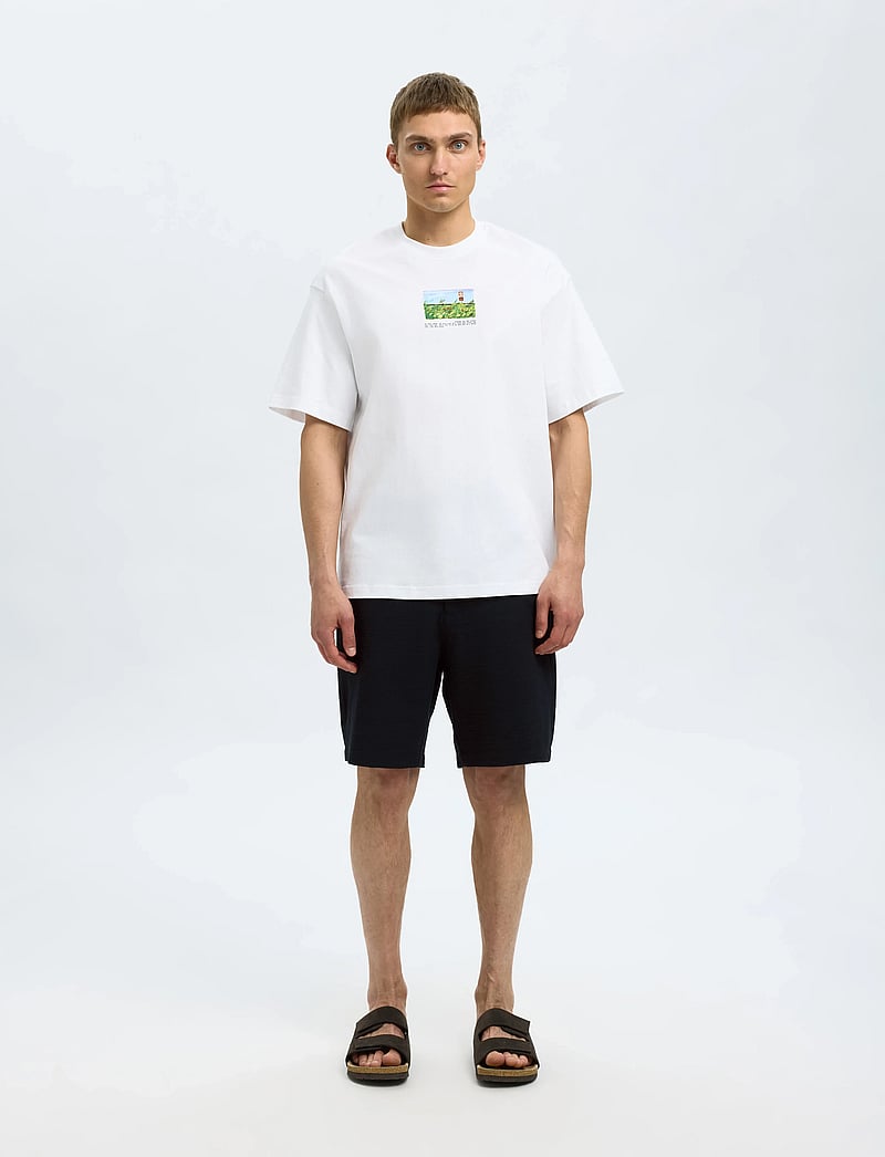 Selected - SLHREGULAR-KARL SEERSUCKER SHORTS NOOS - casual shorts - black - 0