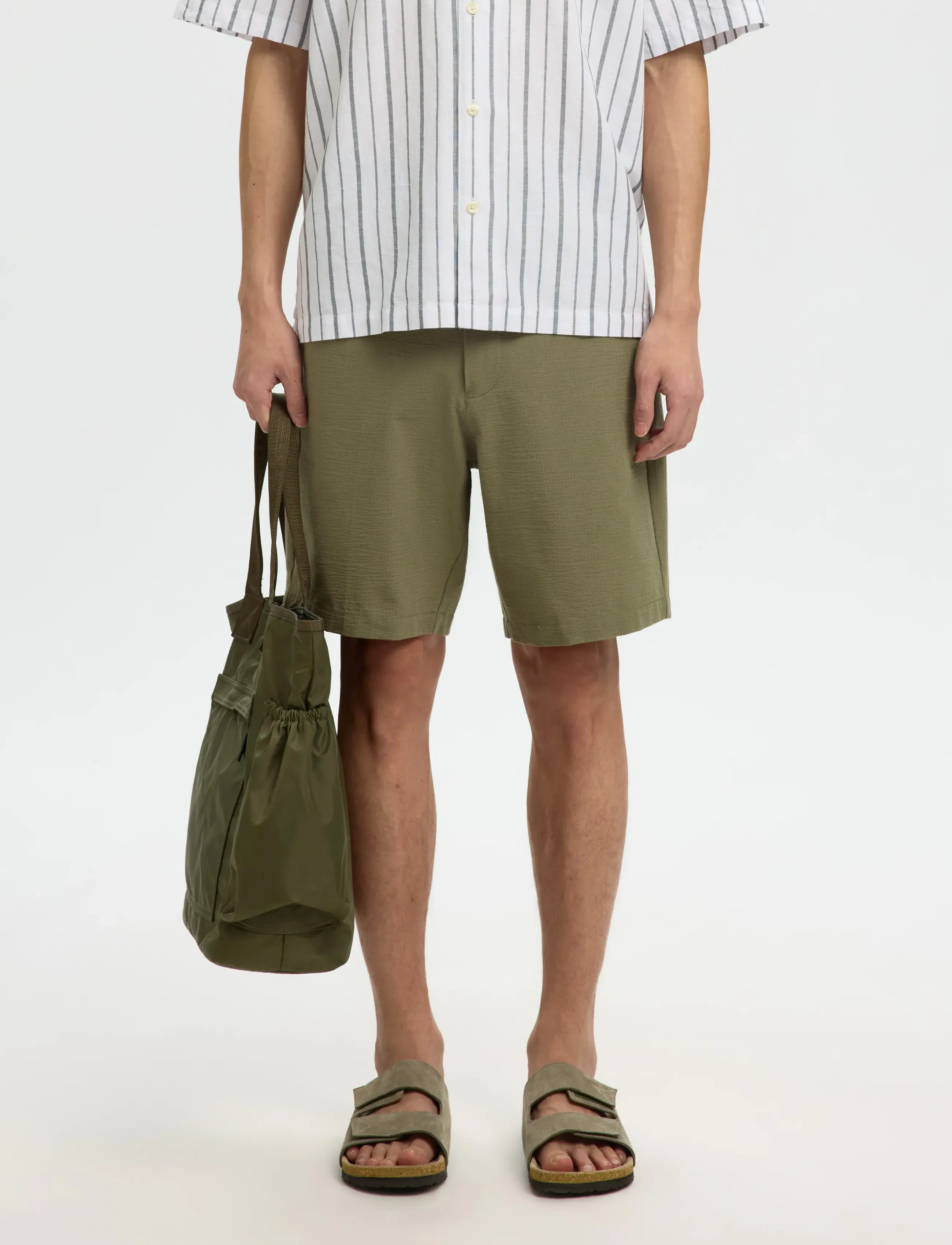 Slhregular-Karl Seersucker Shorts