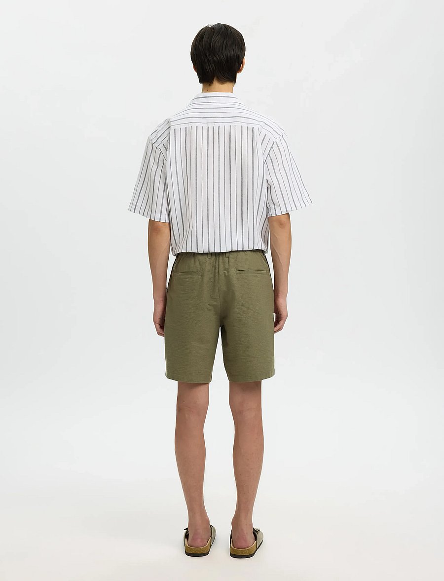 Selected - SLHREGULAR-KARL SEERSUCKER SHORTS NOOS - freizeitshorts - deep lichen green - 2