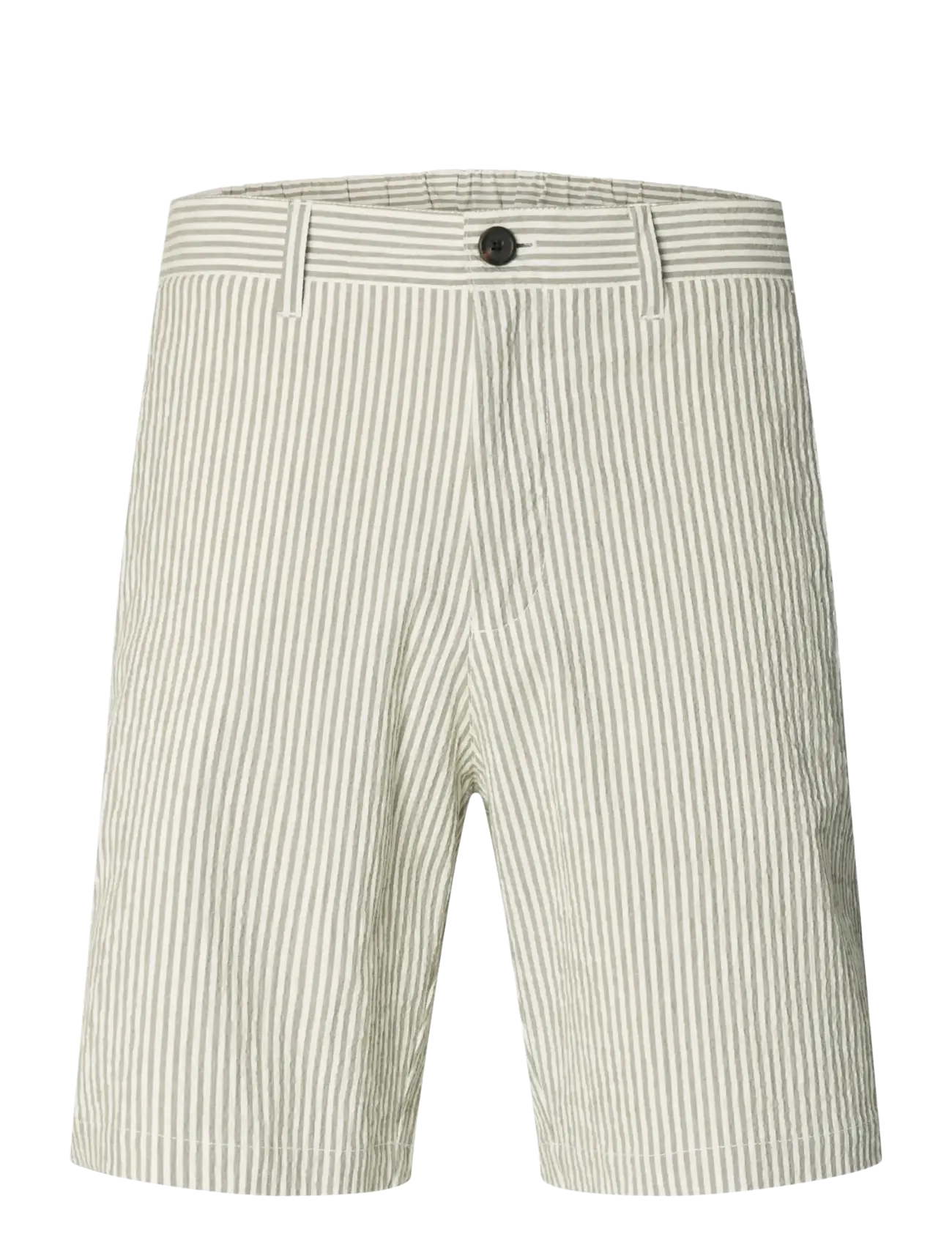 Selected SLHREGULAR-KARL SEERSUCKER SHORTS - Selected - DEEP LICHEN GREEN / brown