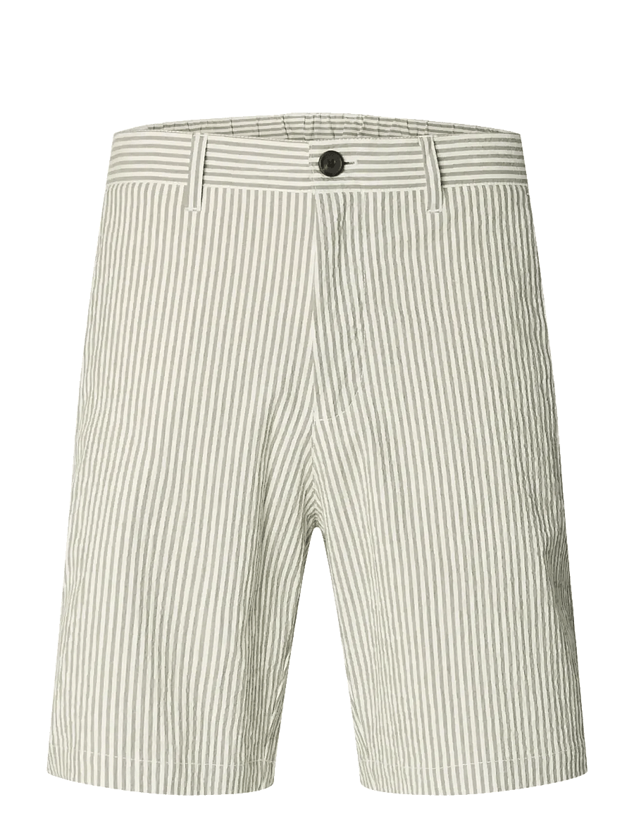 Selected - SLHREGULAR-KARL SEERSUCKER SHORTS NOOS - casual shorts - deep lichen green - 1