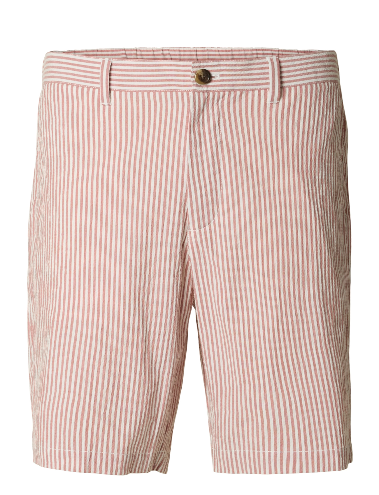 Selected SLHREGULAR-KARL SEERSUCKER SHORTS NOOS - Shorts - ETRUSCAN RED / red