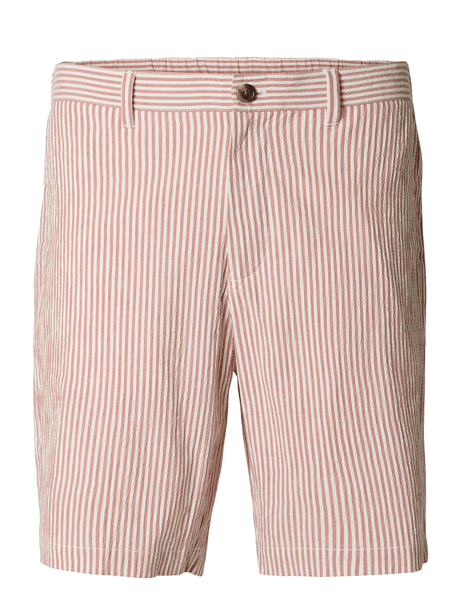 Selected - SLHREGULAR-KARL SEERSUCKER SHORTS NOOS - casual shorts - etruscan red - 1