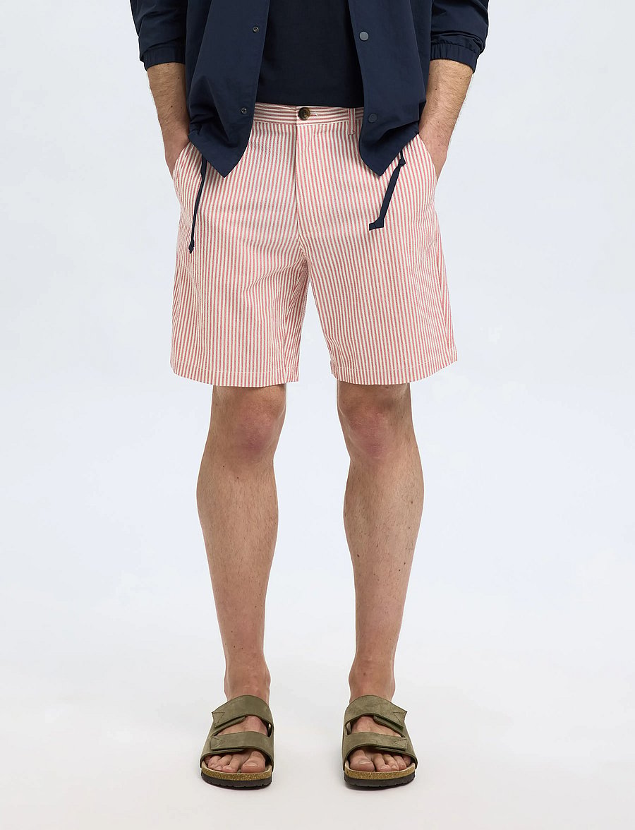 Selected - SLHREGULAR-KARL SEERSUCKER SHORTS NOOS - casual shorts - etruscan red - 0