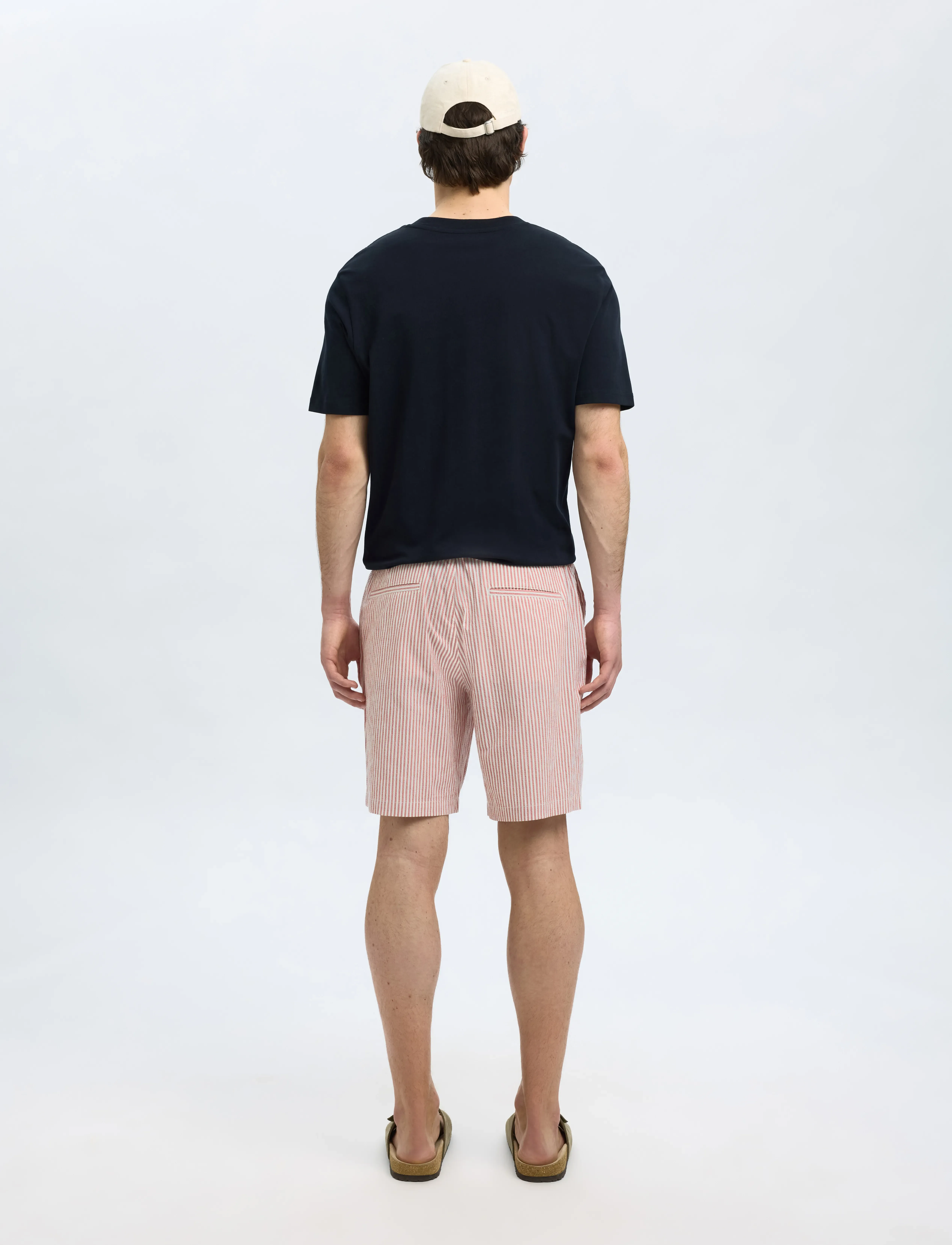 Selected - SLHREGULAR-KARL SEERSUCKER SHORTS NOOS - casual shorts - etruscan red - 2