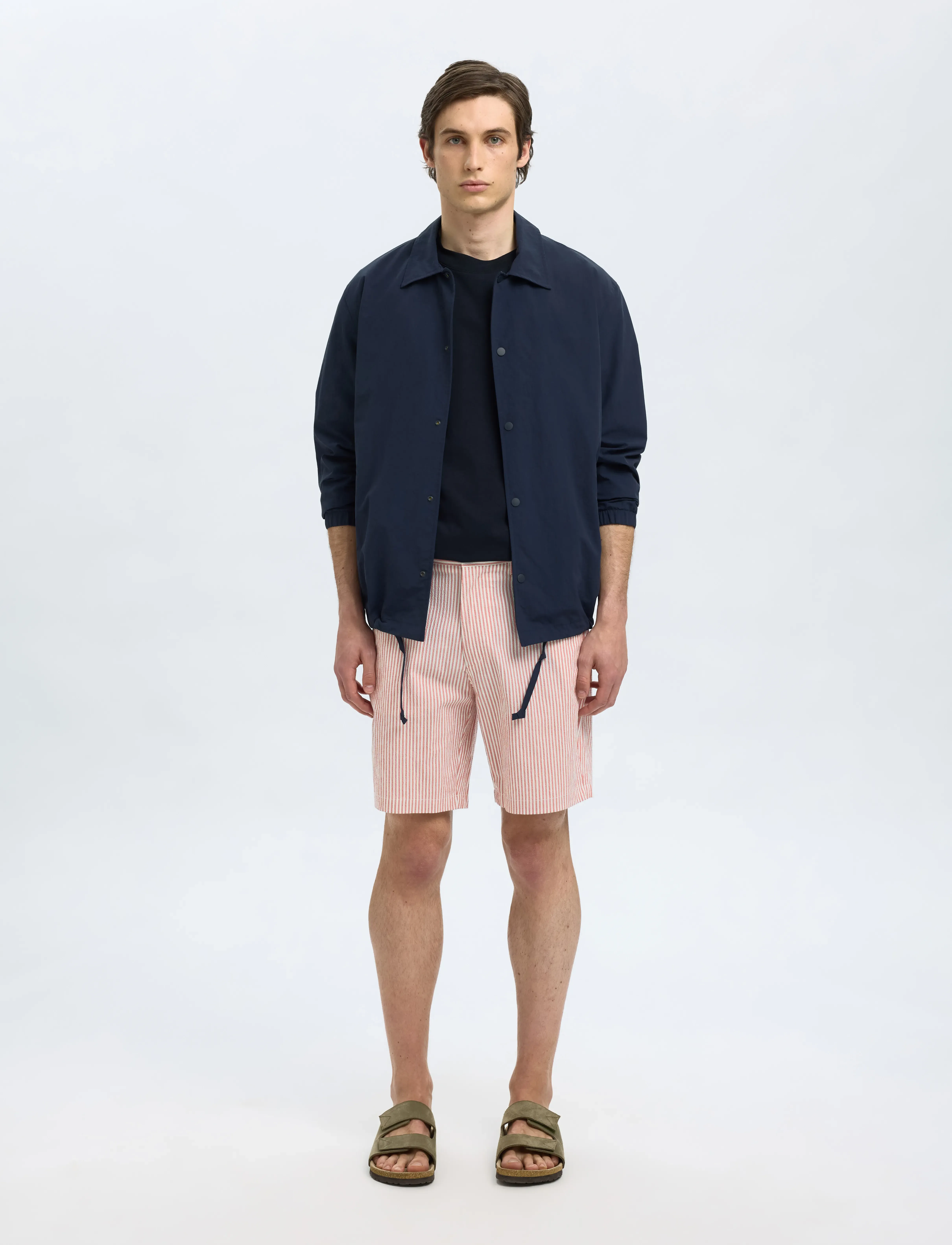 Selected - SLHREGULAR-KARL SEERSUCKER SHORTS NOOS - casual shorts - etruscan red - 3